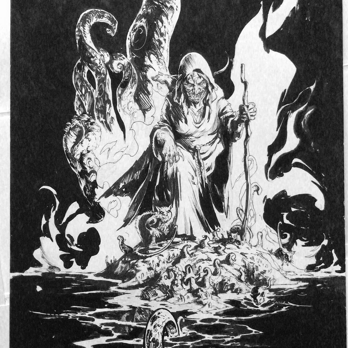 Bonus from the vault: pitch illustration to sell our "dreams in the witch house" HP Lovecraft adaptation to the publishers, back in the day