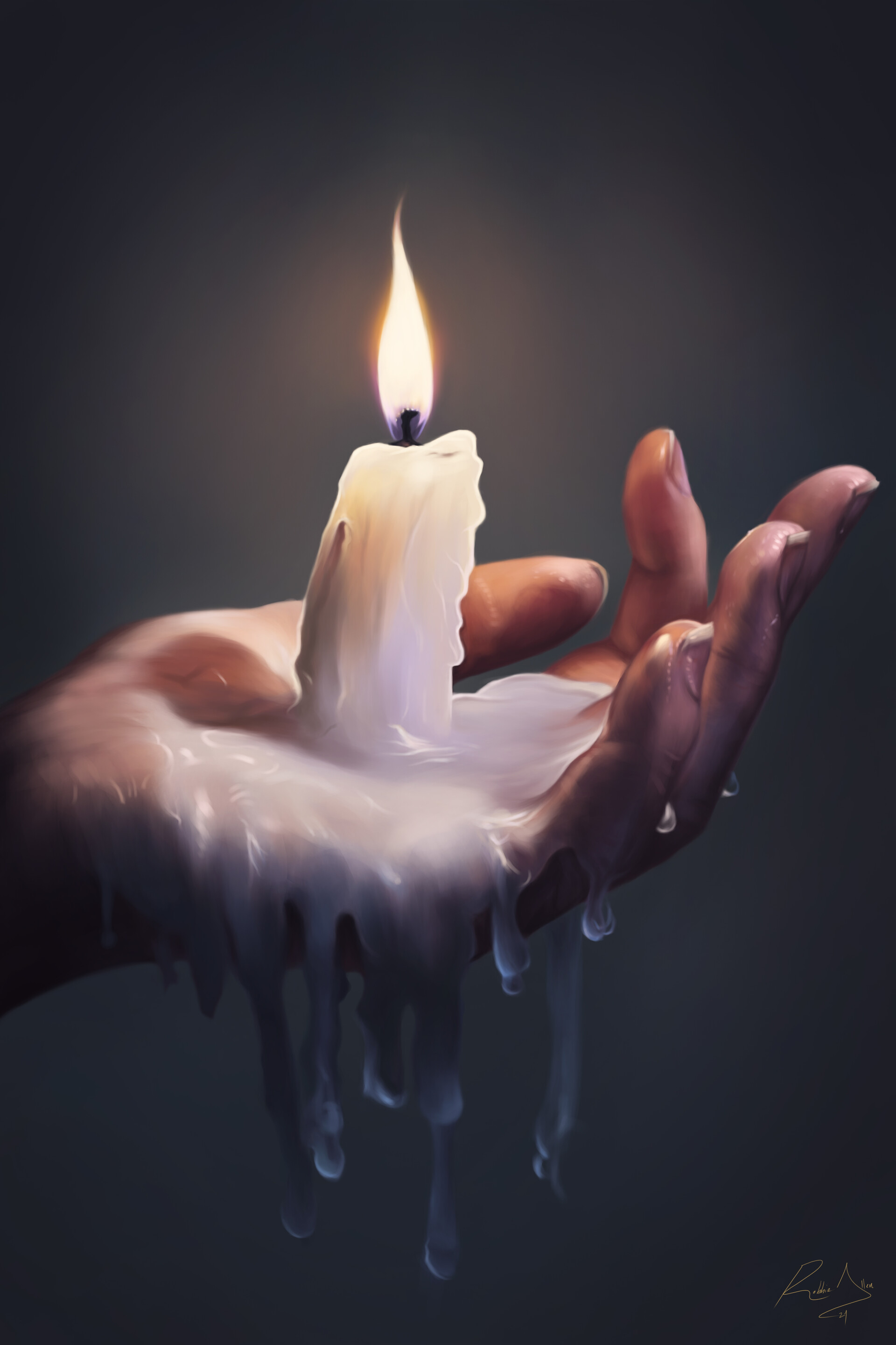 Догорает огарок свечи