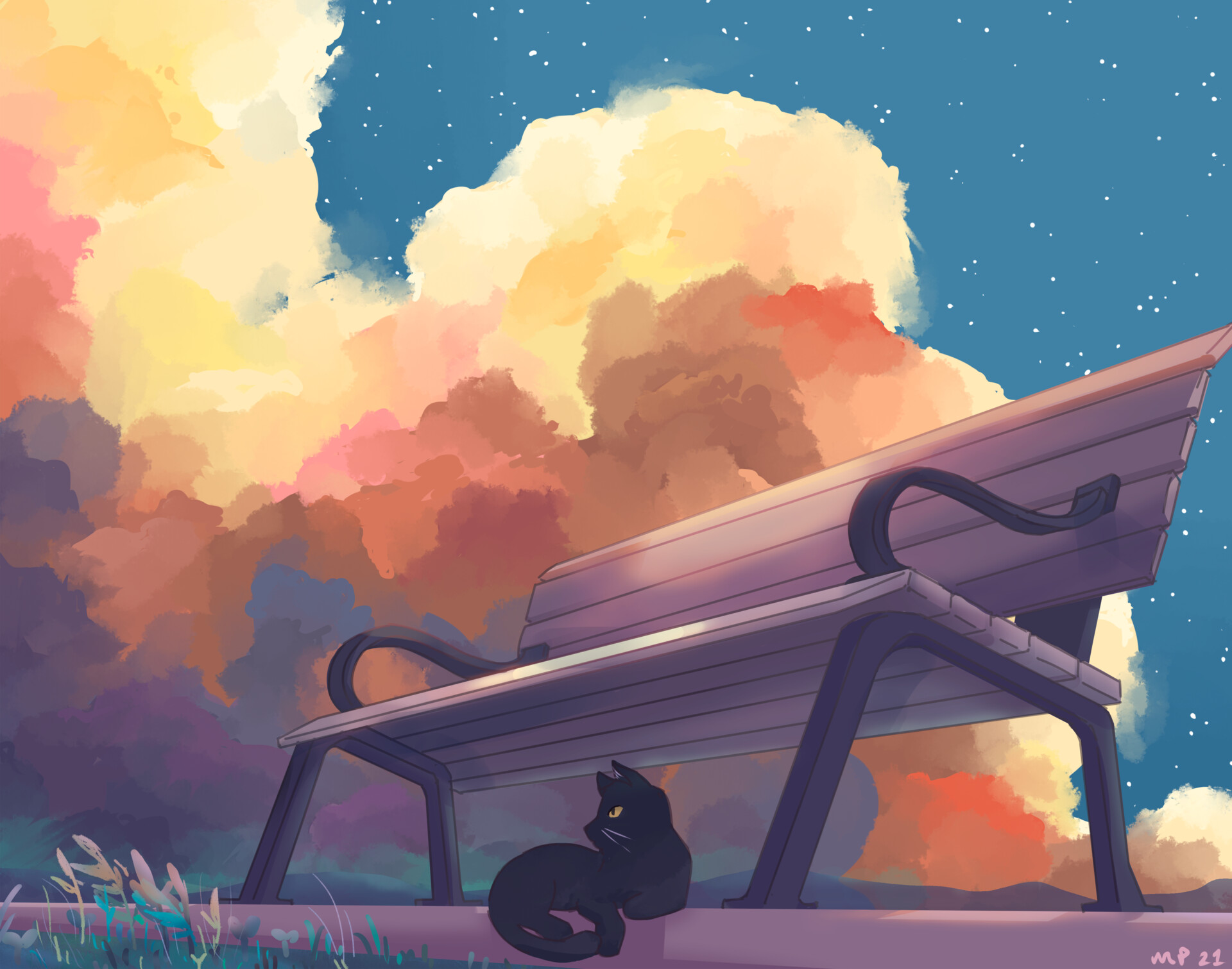 ArtStation - cats and benches