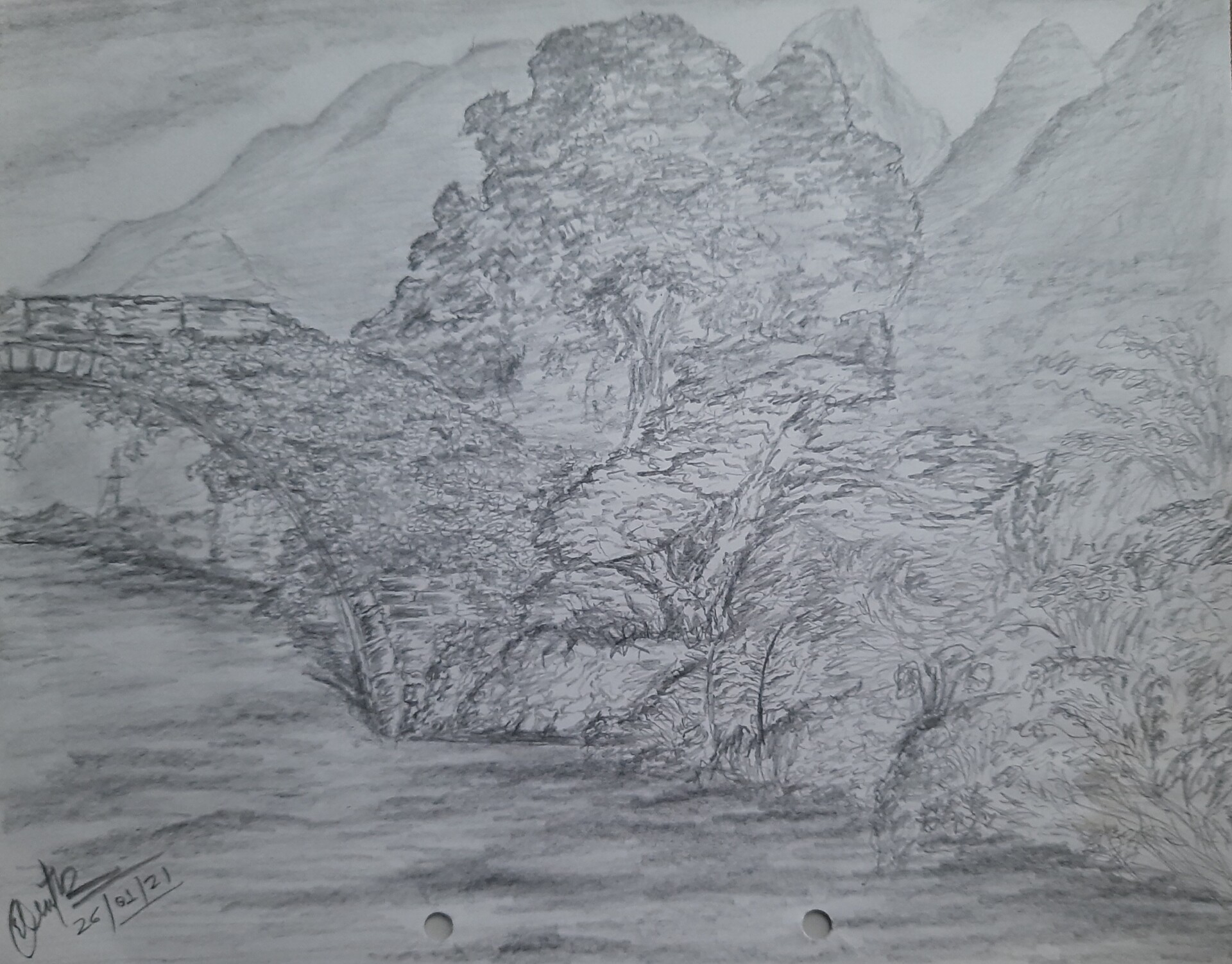 Vxoq23kgb3do9m 388x472 pencil sketches nature sceneries landscapes flowers. 2