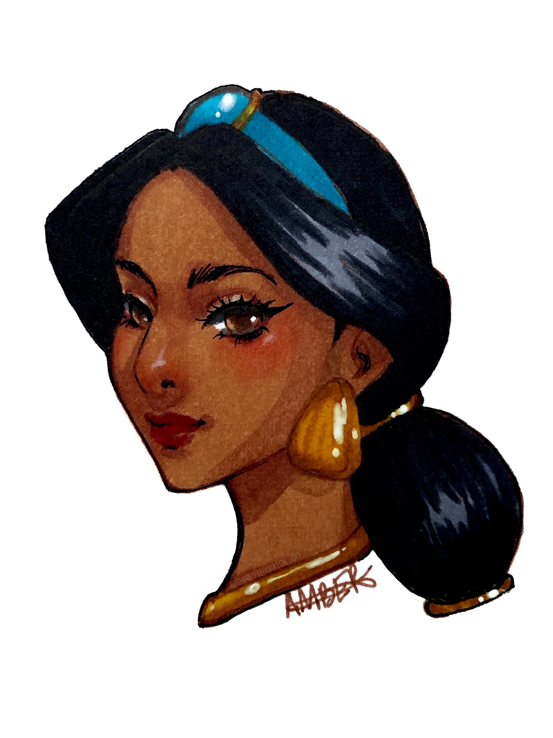 princess jasmine sketch