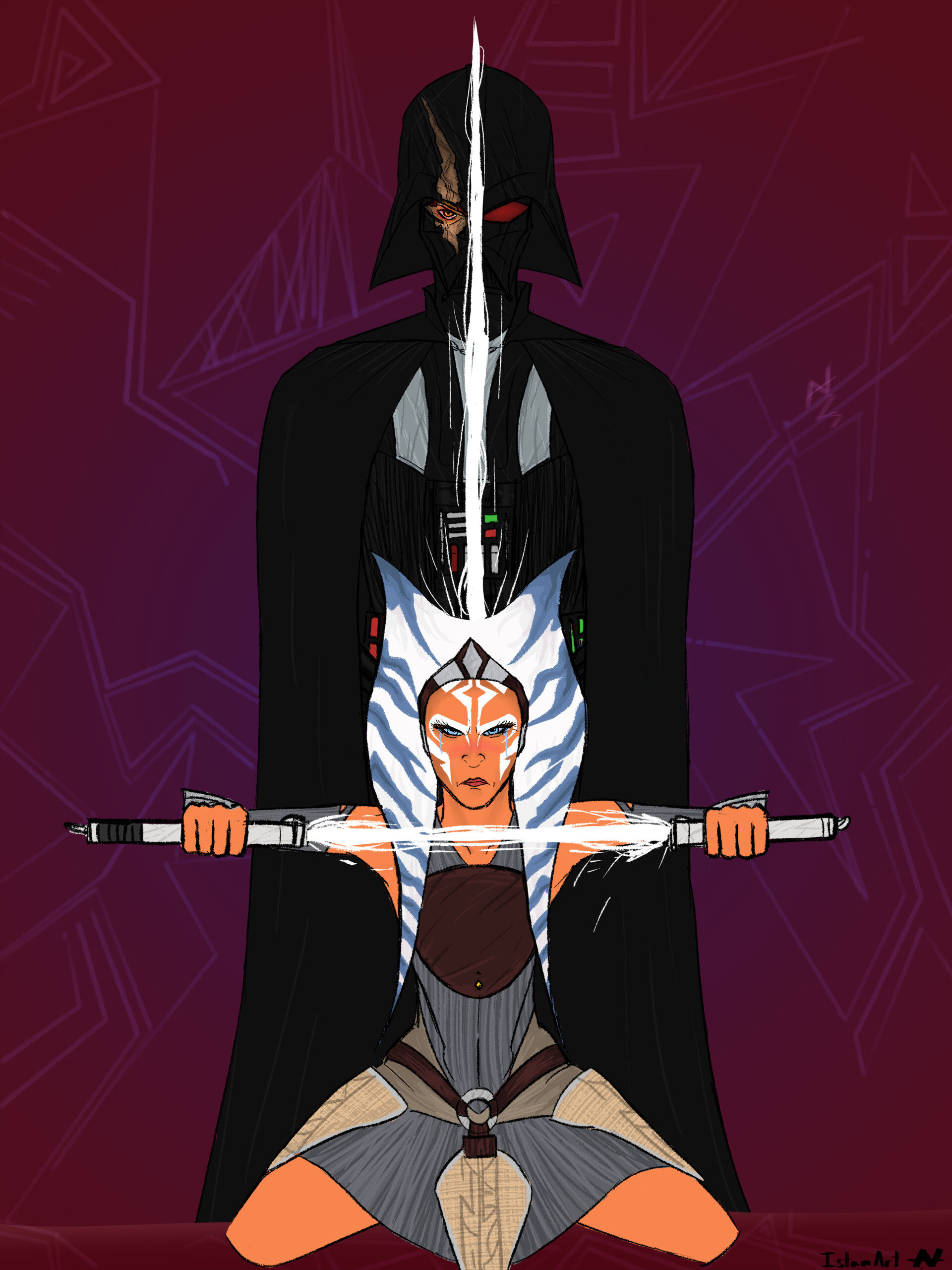 wallpapers Ahsoka And Darth Vader Fan Art ahsoka vader fanart istamart