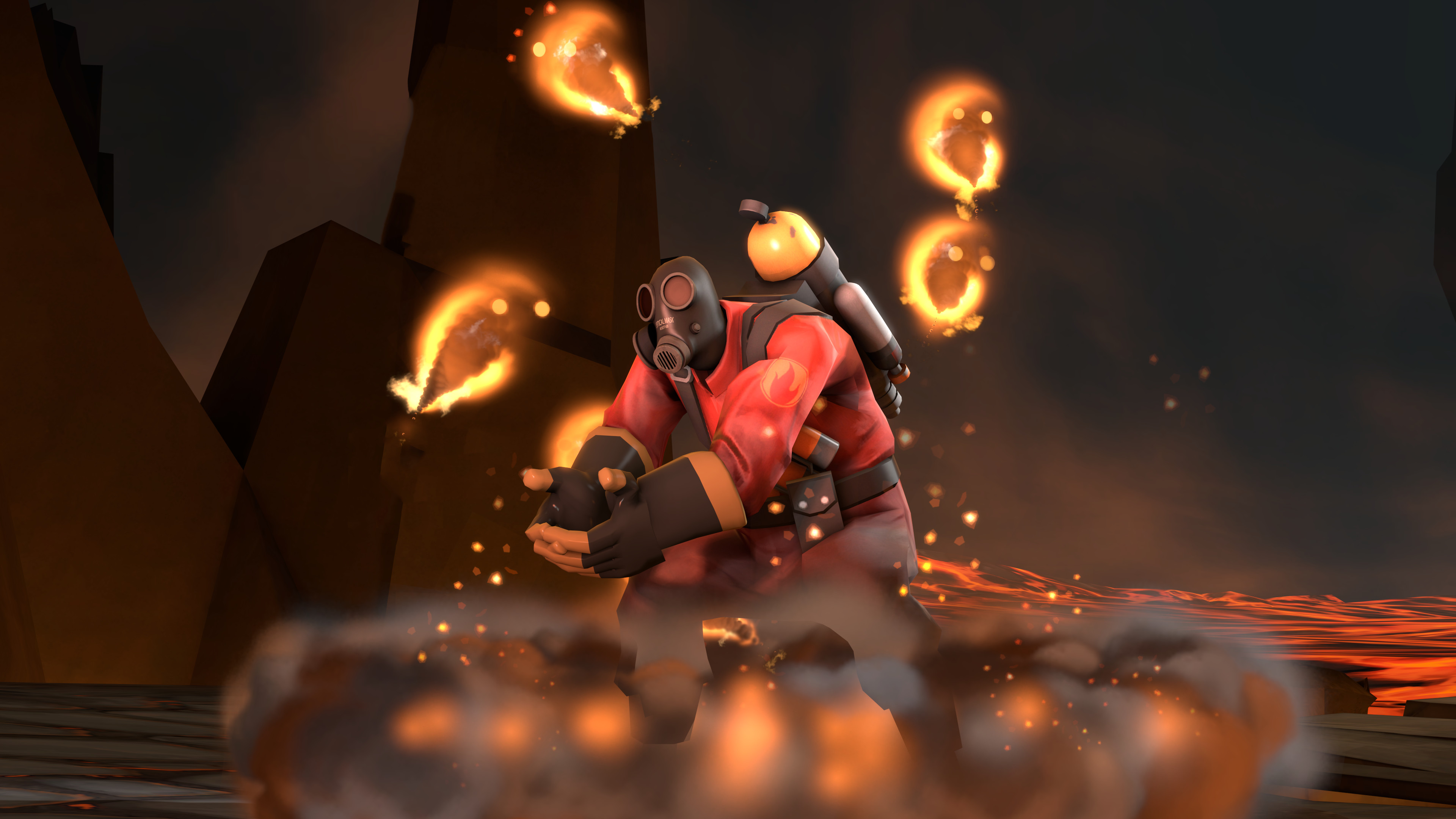 "Fiery Fiends", as rendered in-engine using Source Filmmaker.