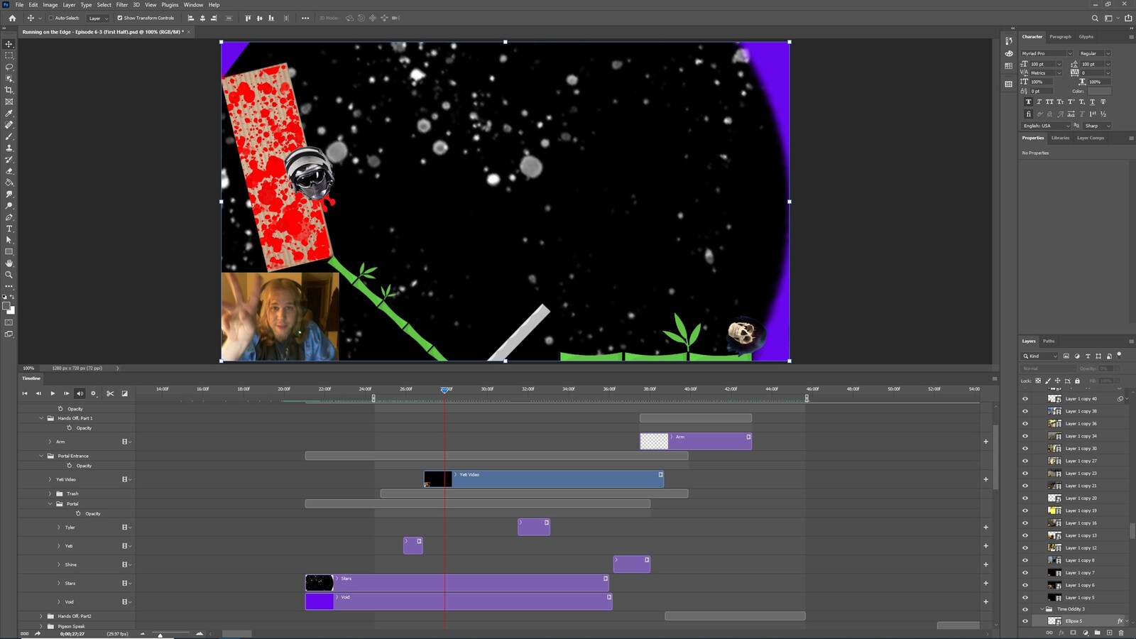 The "Bringing it Back" visual effect within Photoshop video editor