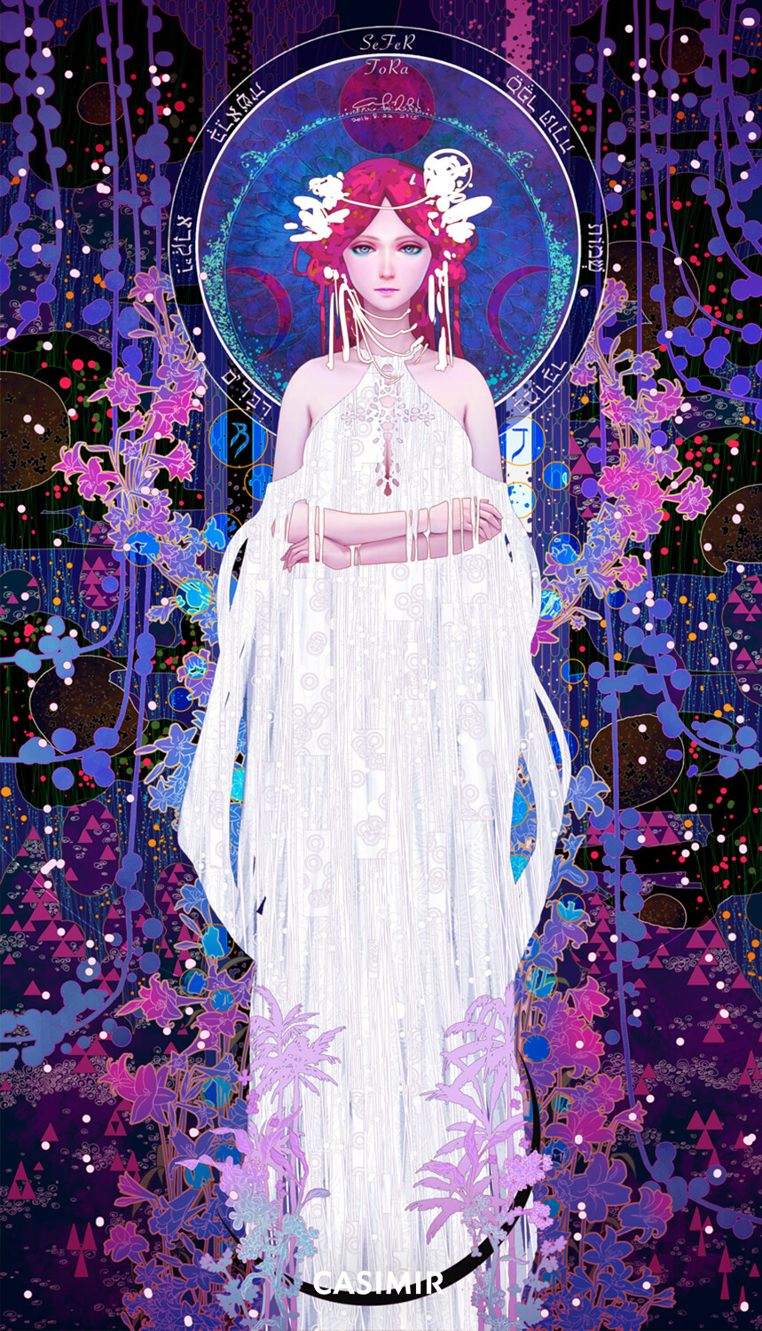 2.The High Priestess / 大祭司

Details
-------------------------------------- 
Limited Edition of 30
Size : 40(W) x 70(H) cm
Numbered and signed COA 
12 colors high quality print on watercolor paper
--------------------------------------