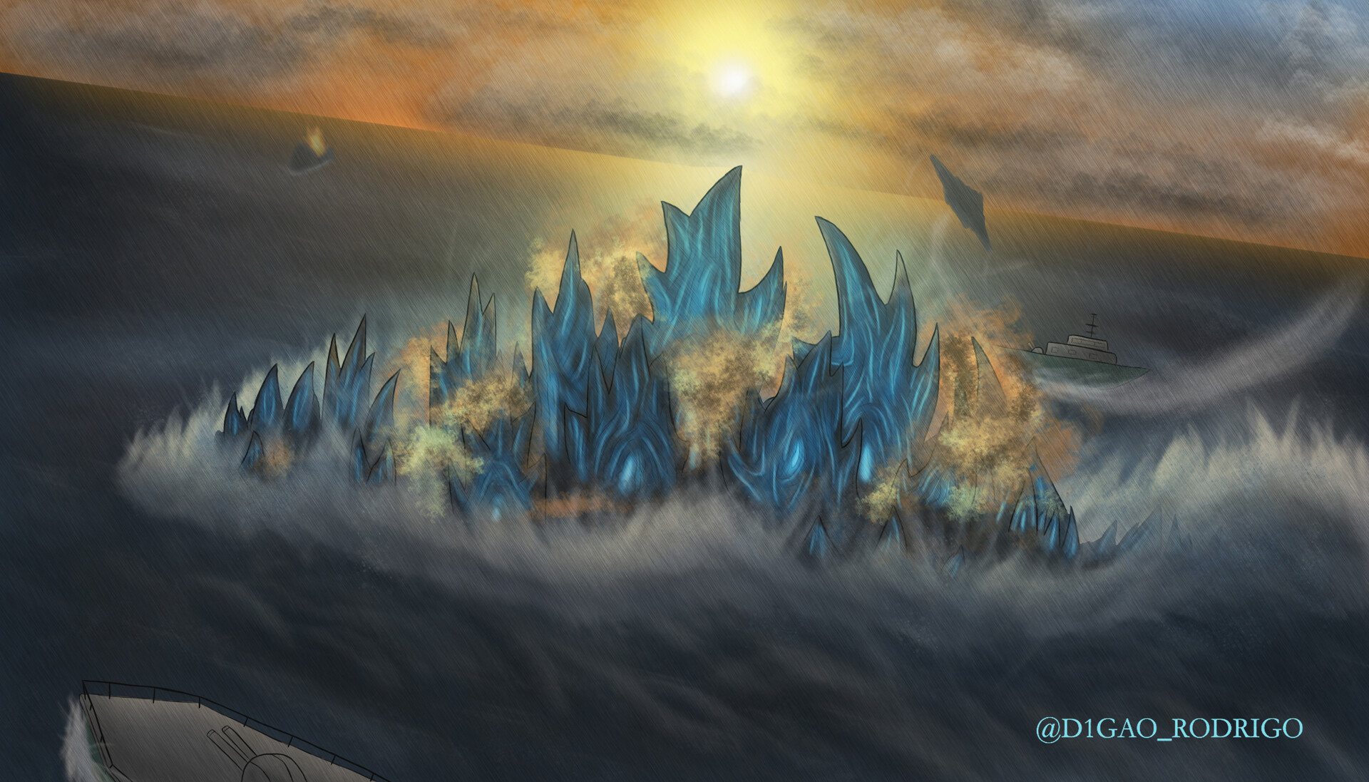 ArtStation - Godzilla In Ocean