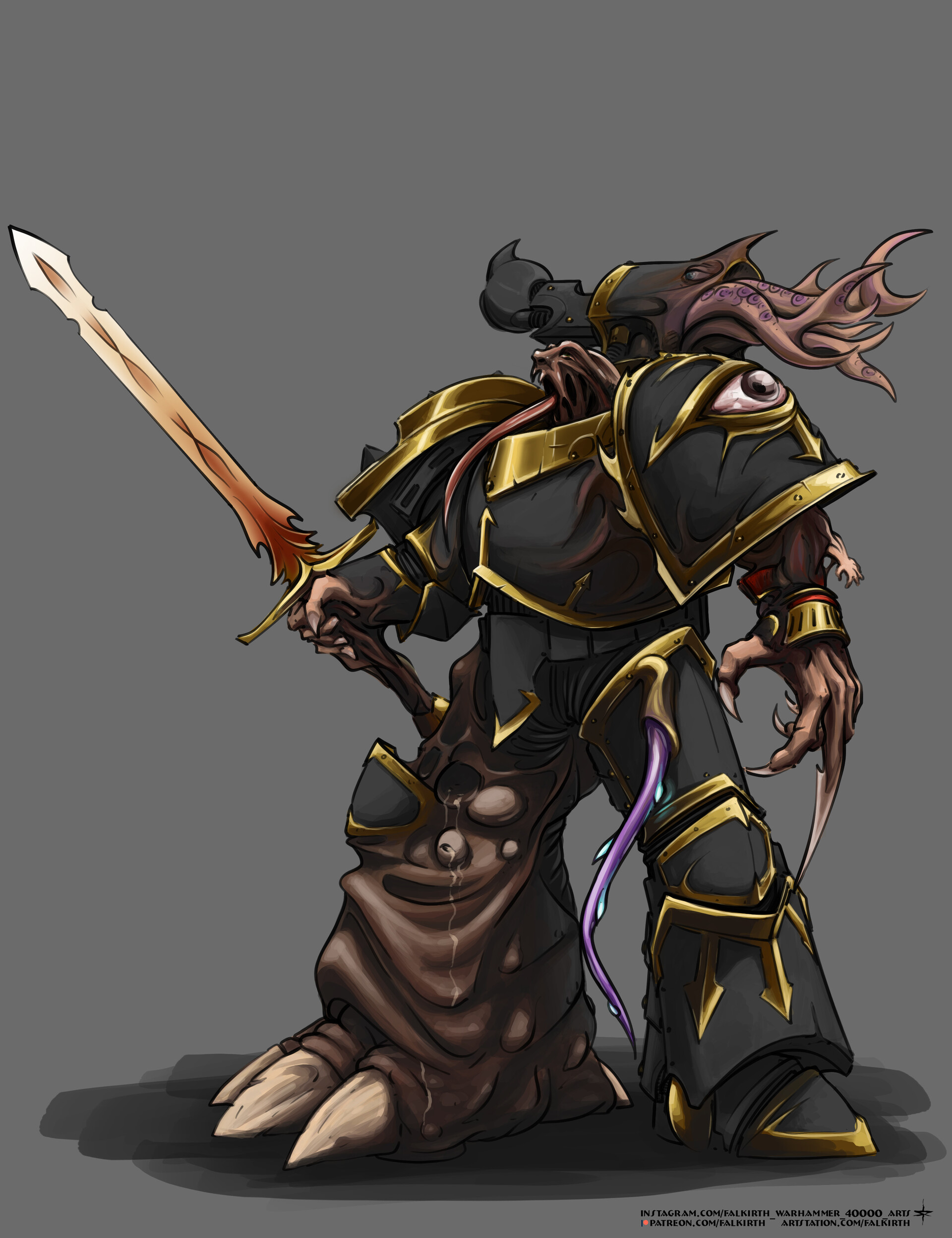 Artstation Chaos Space Marine Possessed Of Black Legion Falkirth Yan Vereskov
