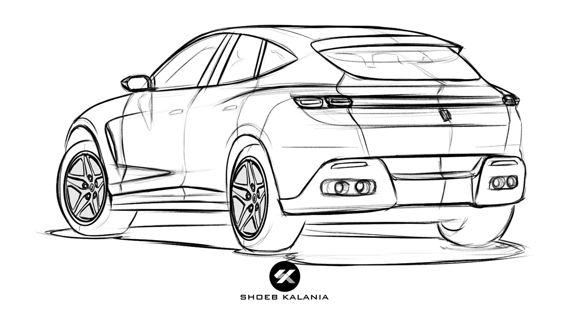 Ferrari SUV design sketch workflow - Car Body Design