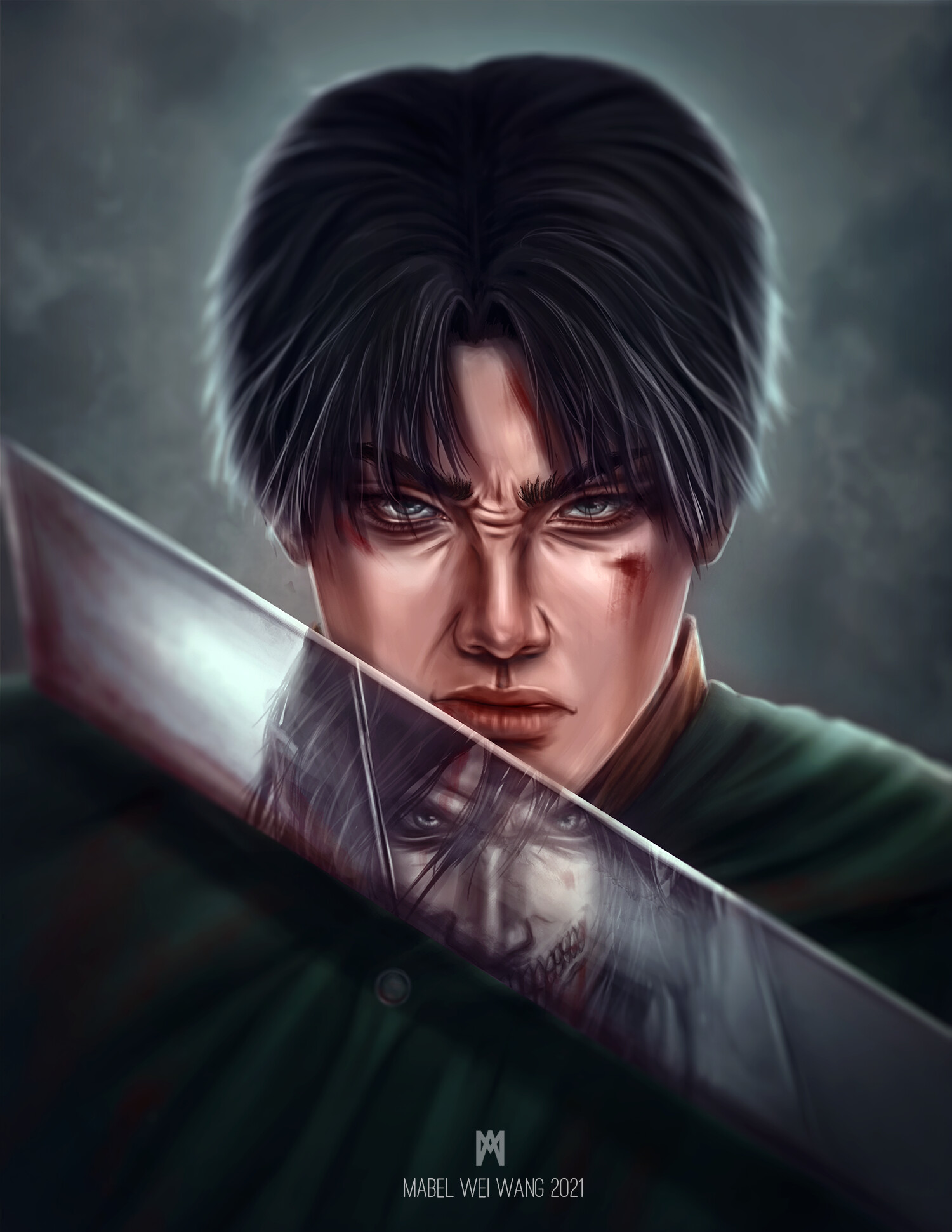 Artstation Levi Ackerman Fanart Mabel Wang