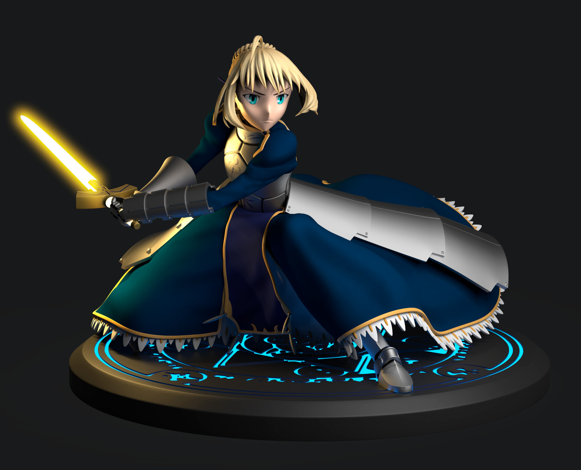 Saber fanart - Fate/stay night: Unlimited Blade Works, Matias Diaz.