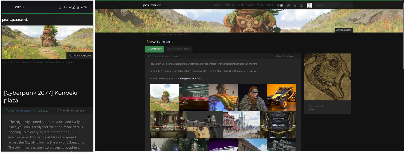 found out today (30.01.2021) that my art was chosen to be one of the banner art for polycount! :D https://polycount.com/discussion/224761/new-banners

