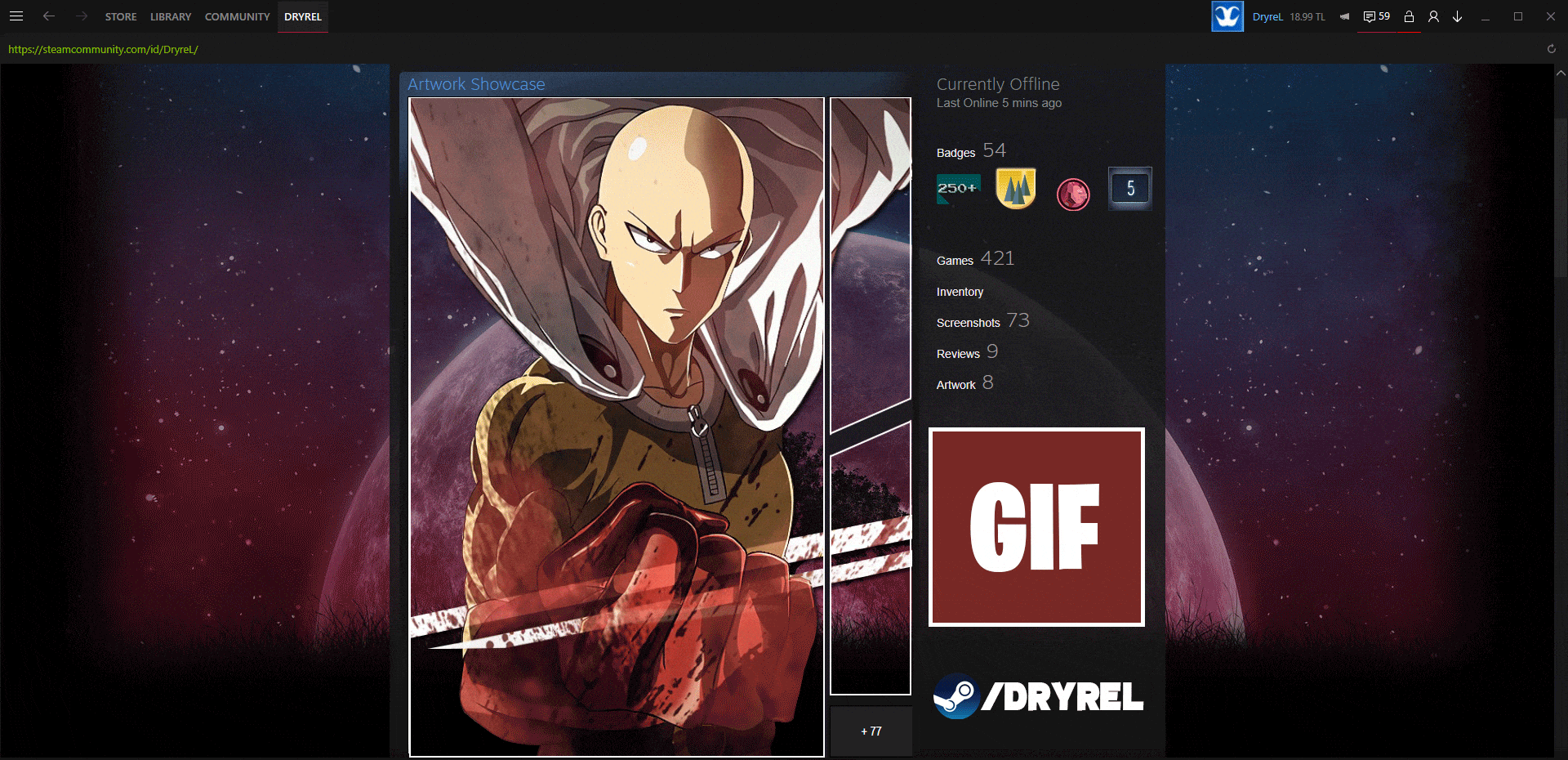 Artstation Saitama One Punch Man Animated Steam Artwork