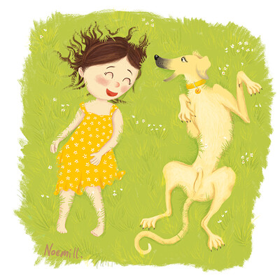 Lili and her greyhound