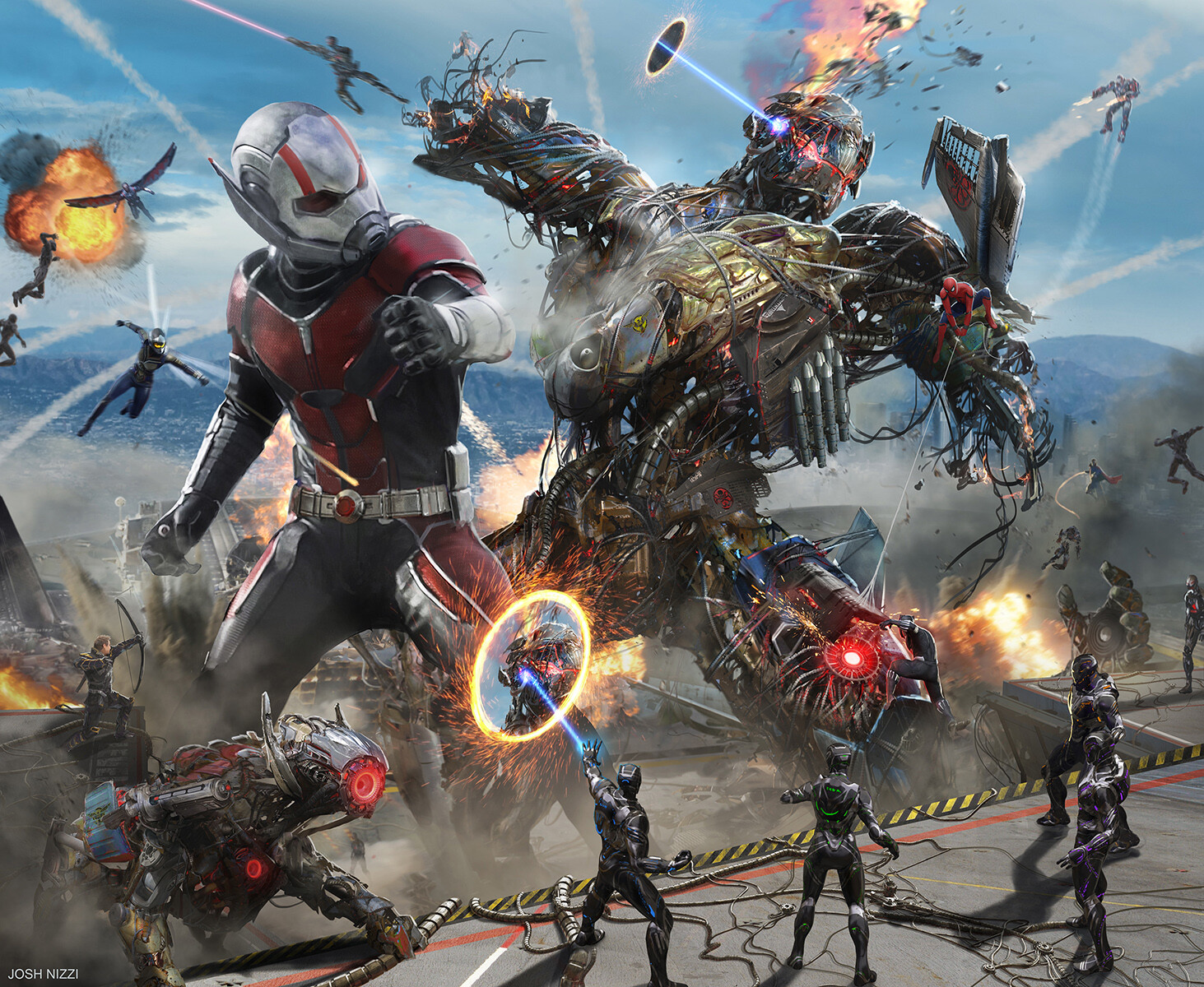 ArtStation Avengers Damage Control Junkyard Super Ultron Fight