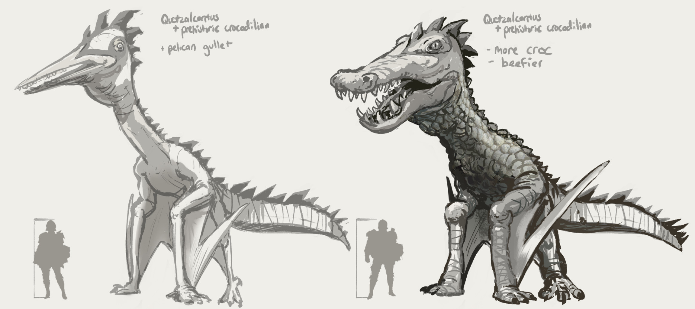 More large-scaled critters. Based off renderings of the dinosaur Quetzalcoatus.