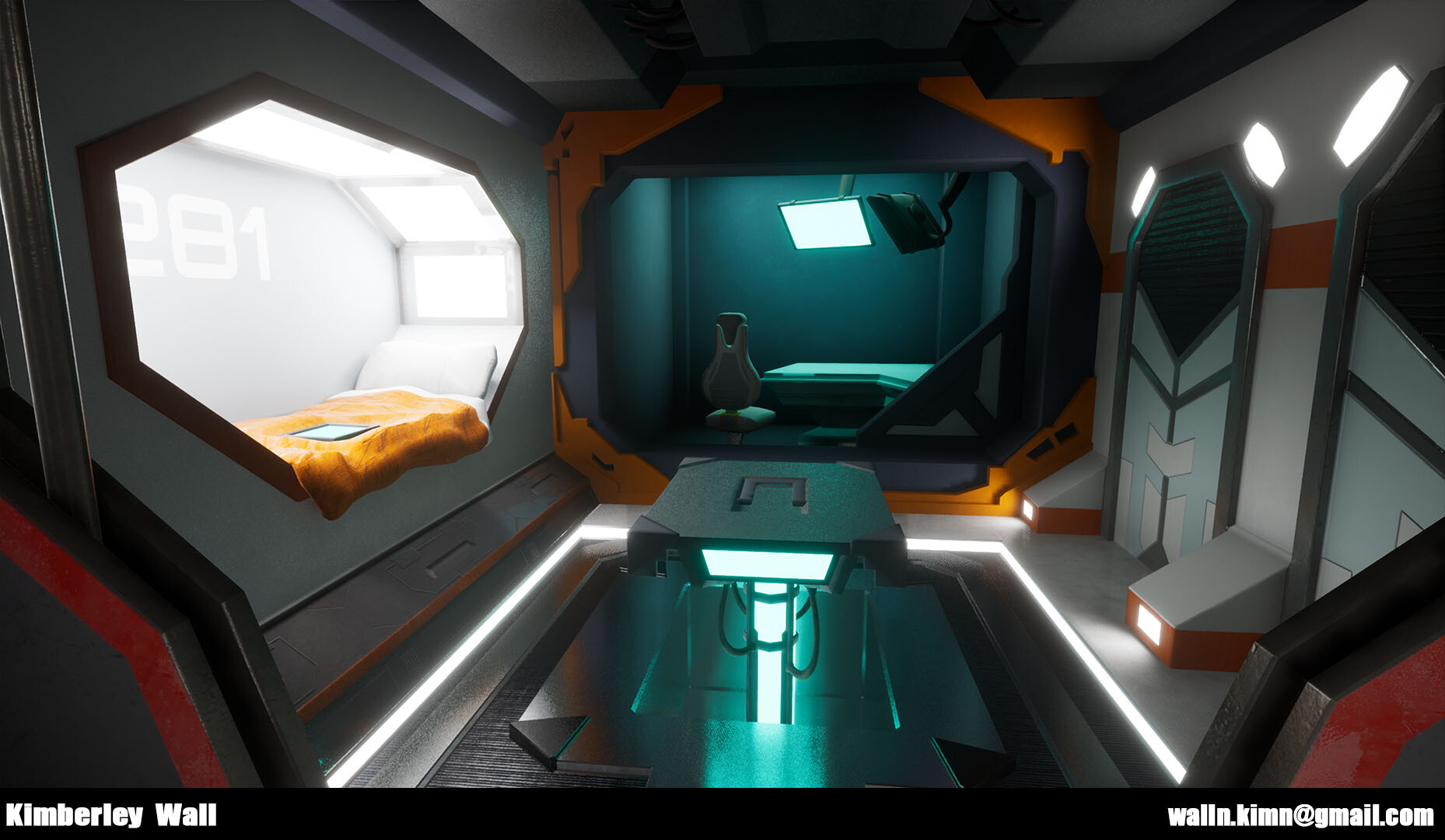 Kimberley Wall - Sci-Fi Living Quarters, image size:1858x1080