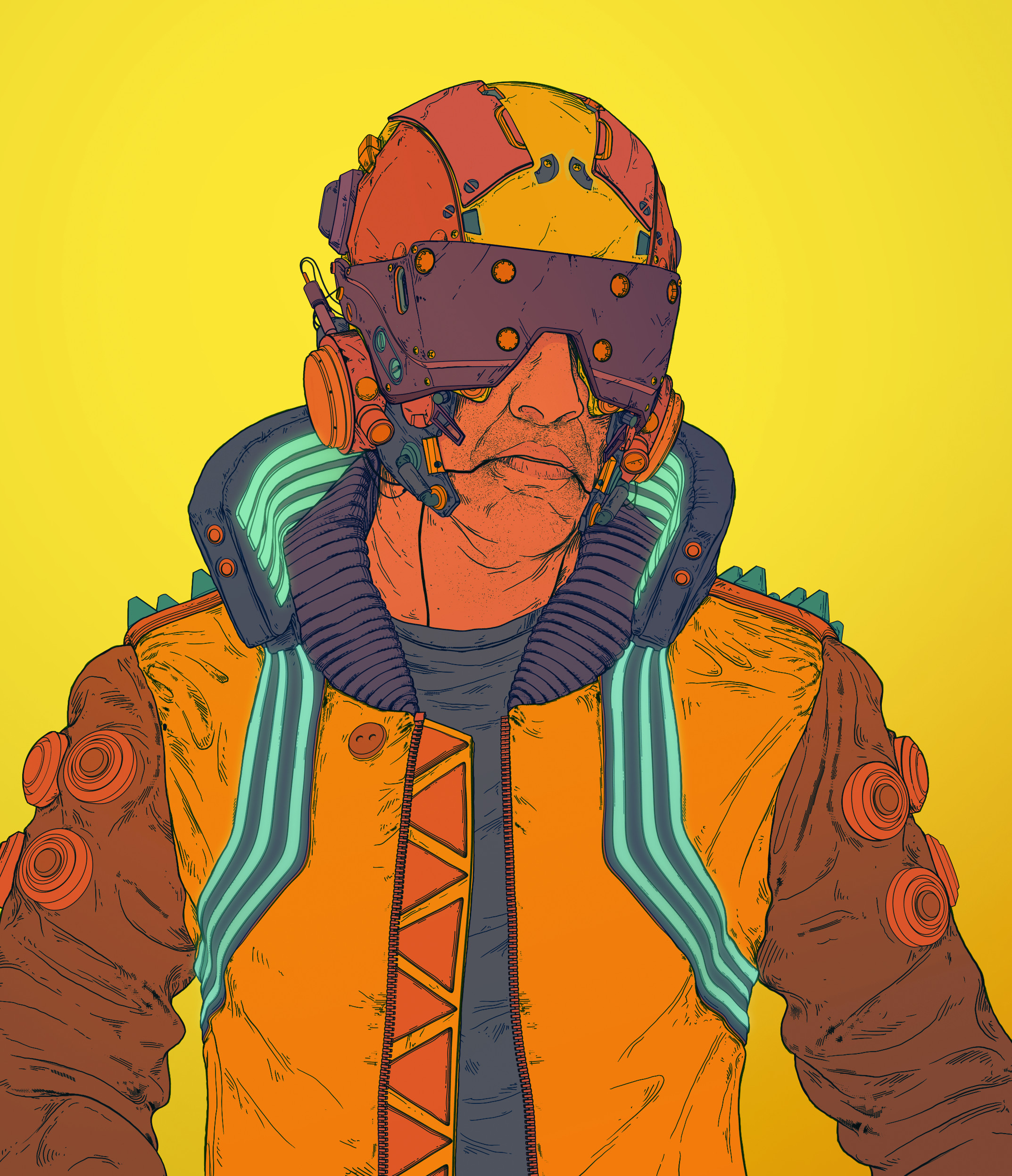 Comic style illustration from 3D renders