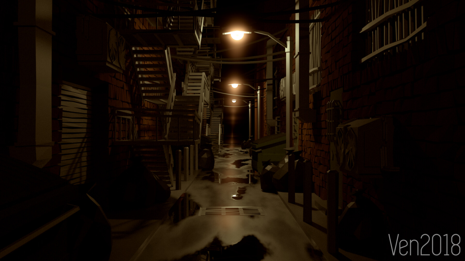 Artstation Dark Alleyway Alex Hetrick