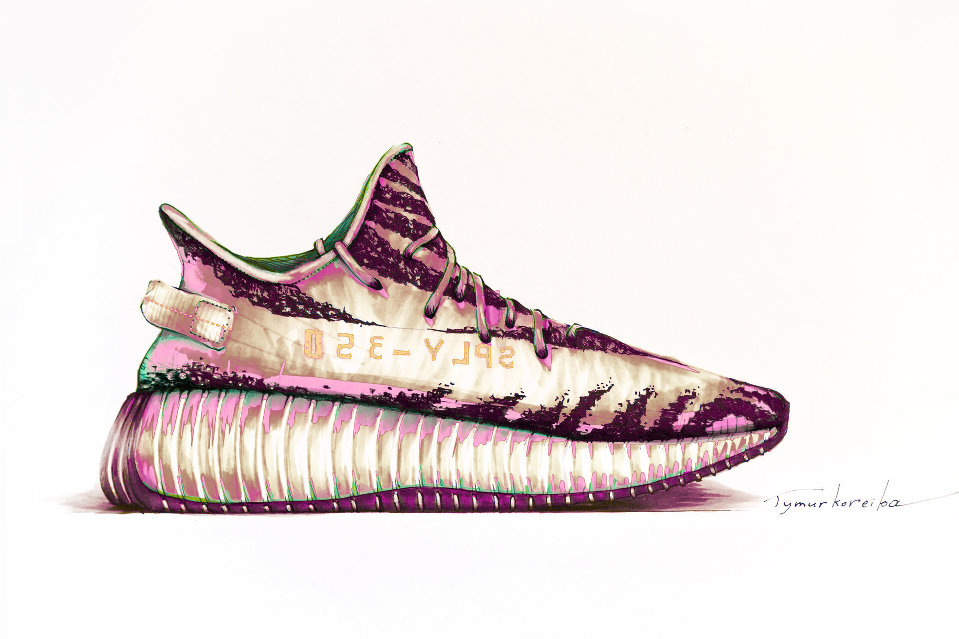 Purple Custom Yeezys By Artist Illiunaire : r/streetwearstartup