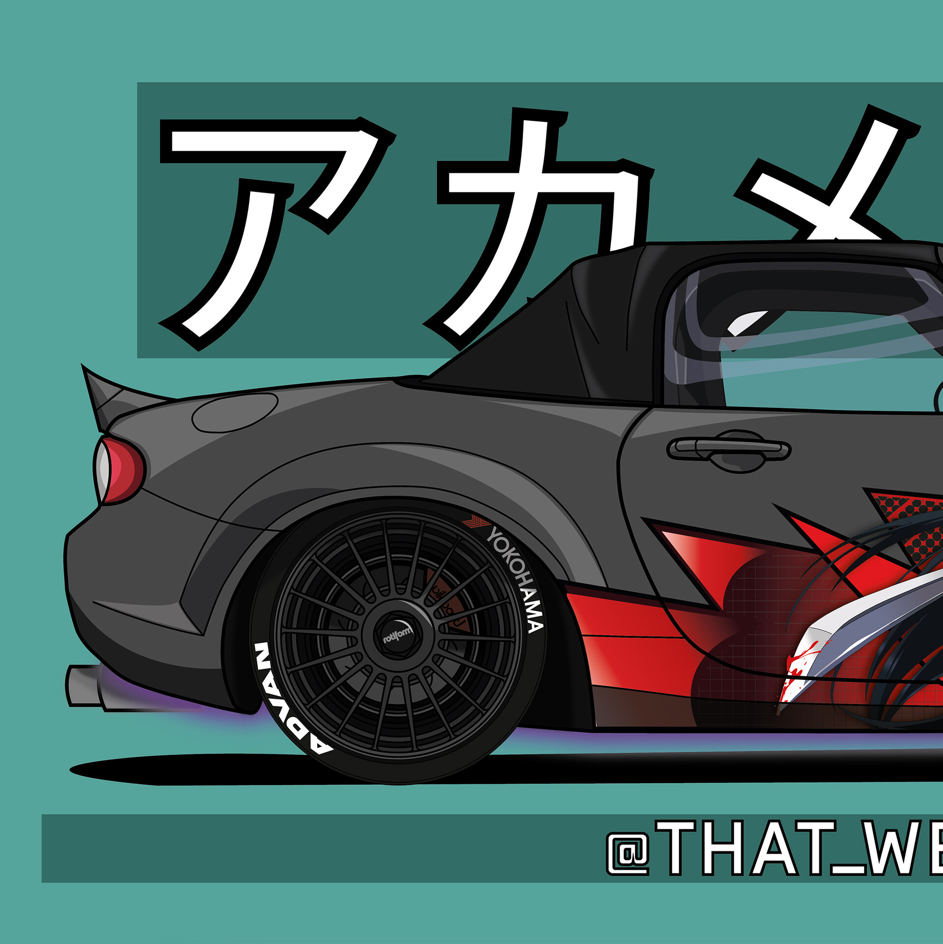 Kacper Szwacki - Mazda MX5 Itasha Illustration