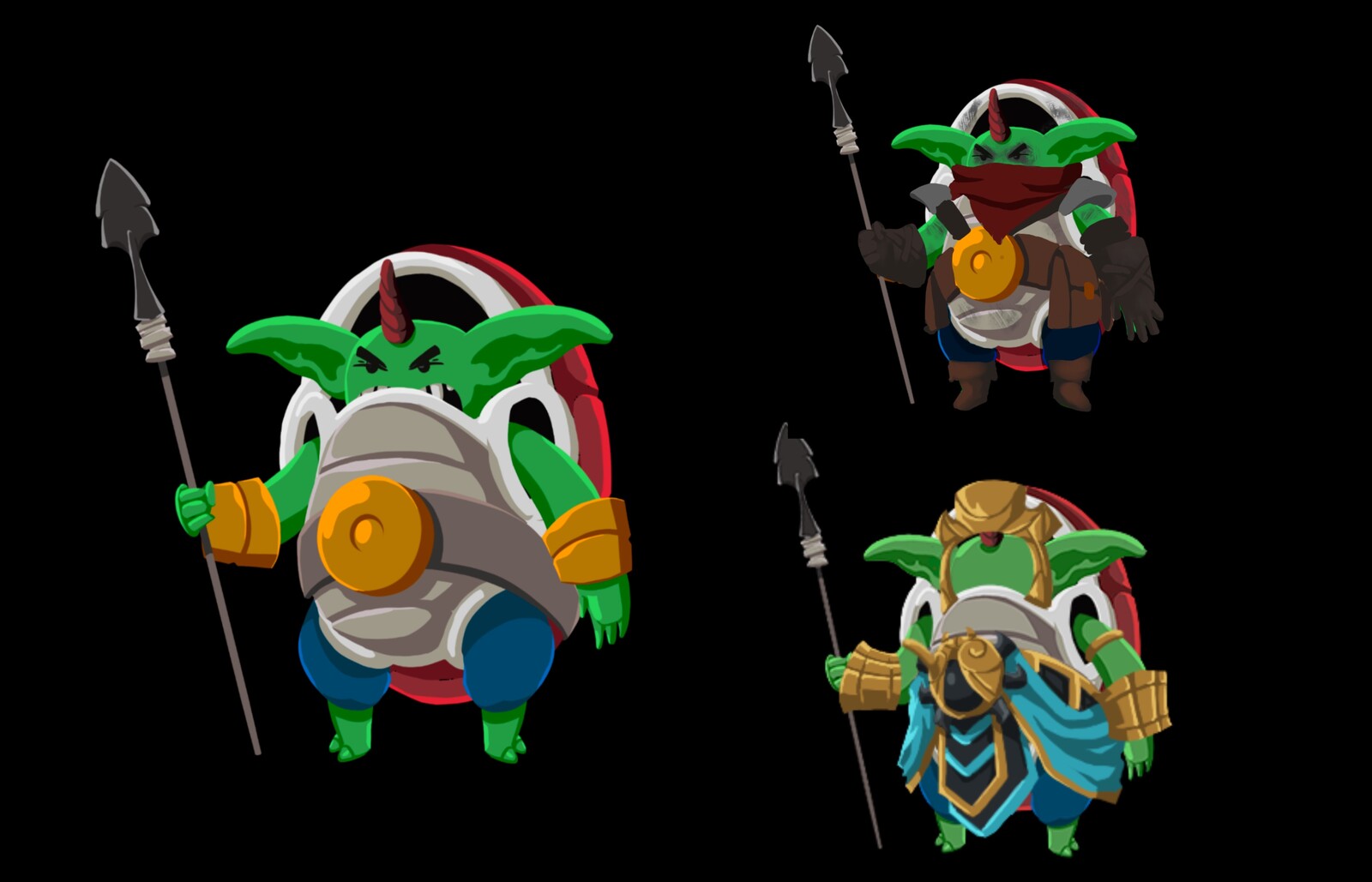 Character design and alternatives skins for a mobile game 1