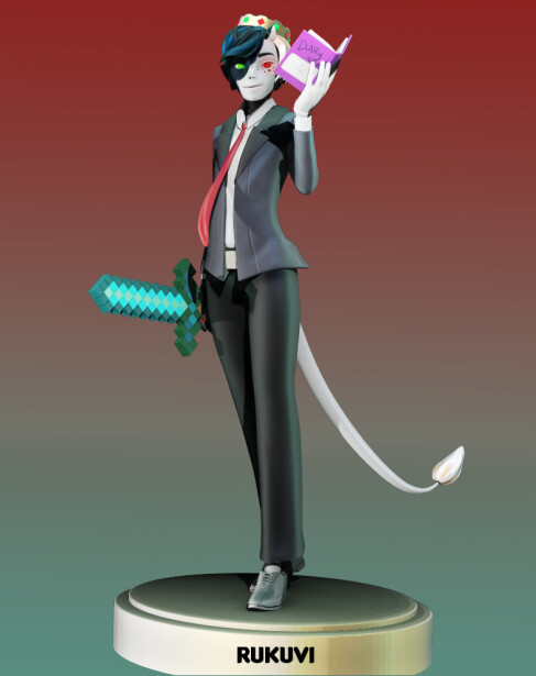 Ranboo Fanart Enderman Artstation If Ranboo Was An Anime Figurine Jordyn Phillips if ranboo was an anime figurine jordyn