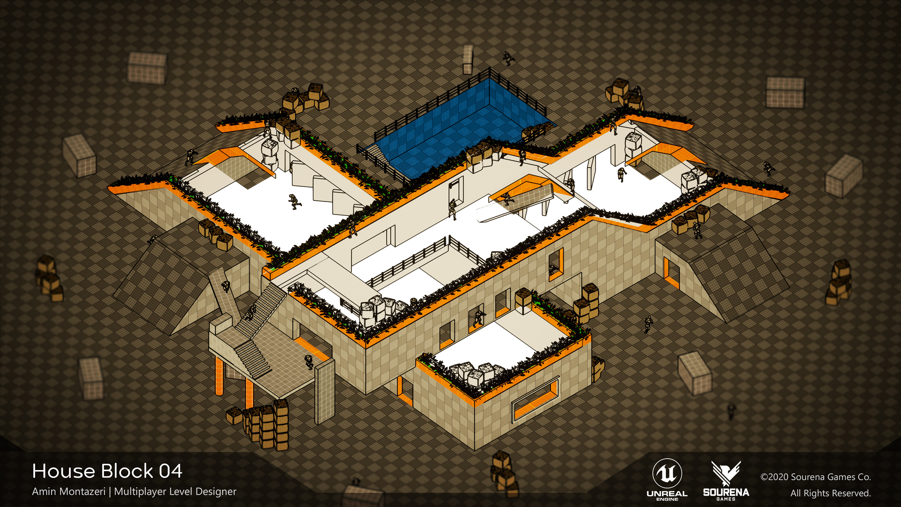 Isometric view - House Block 04