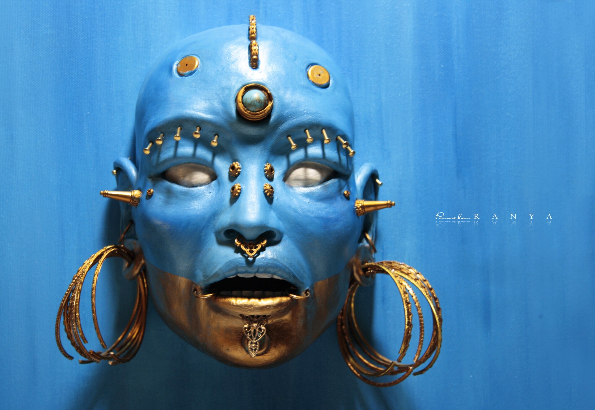 ArtStation - Blue and gold face