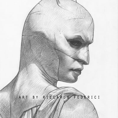 Riccardo federici the dark knight 1 female batman pencil cover federici template wm