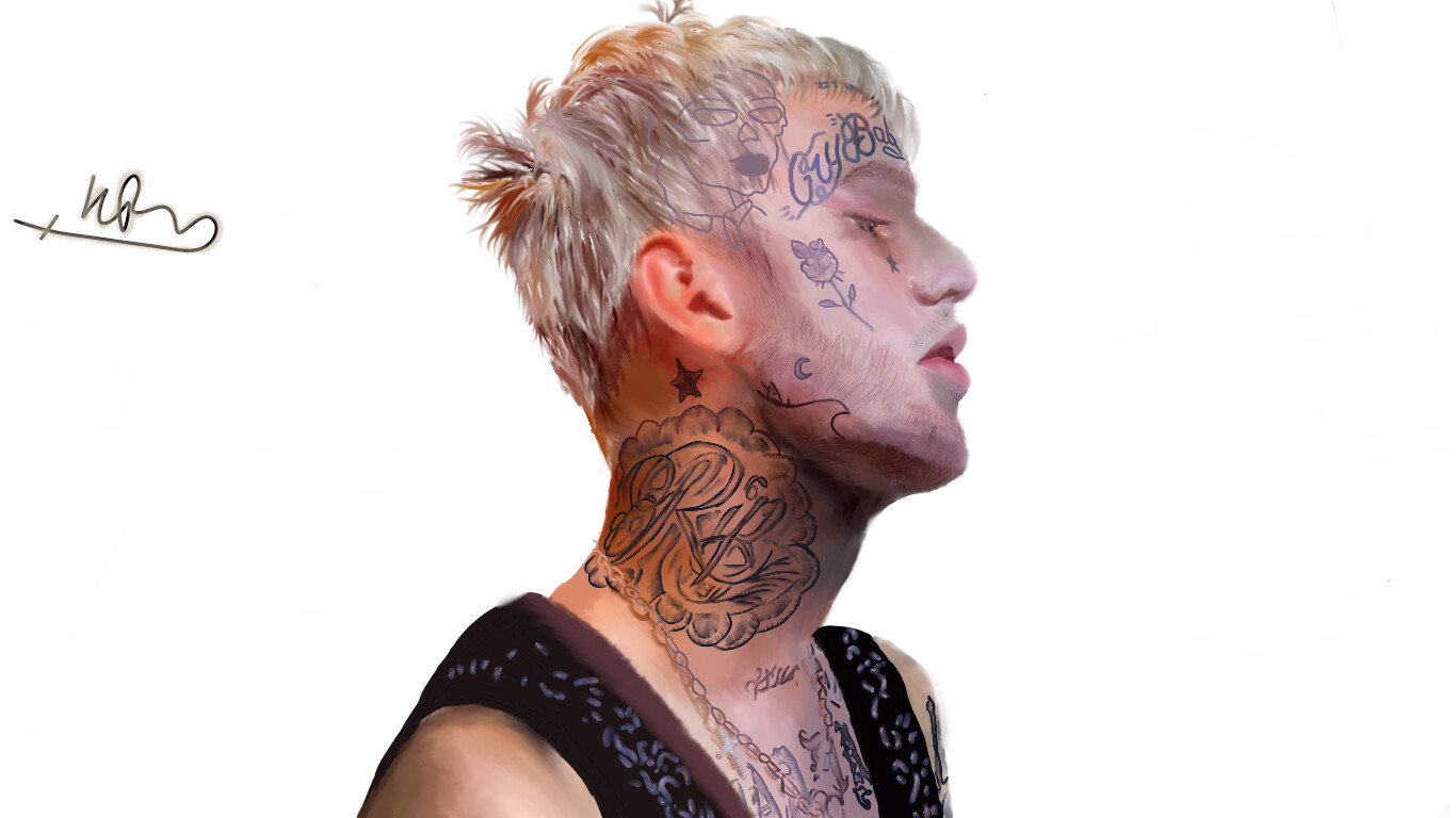 Lil Peep's blue hair transformation - wide 4