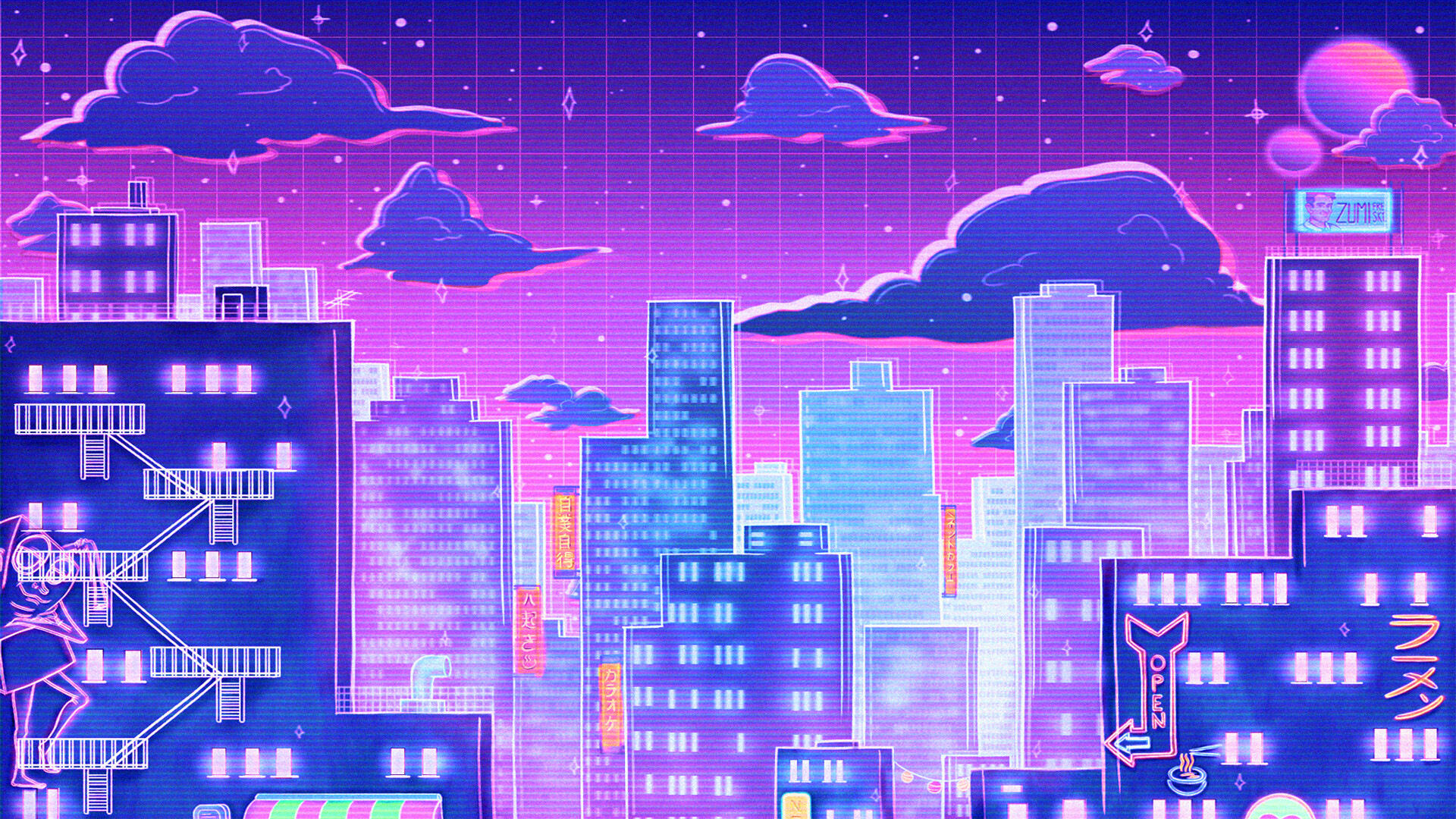 Cyberpunk Neon City Night Futuristic City Scene in a Style of Pixel Art  80 S Wallpaper Retro Future Stock Illustration  Illustration of  background blue 267715191