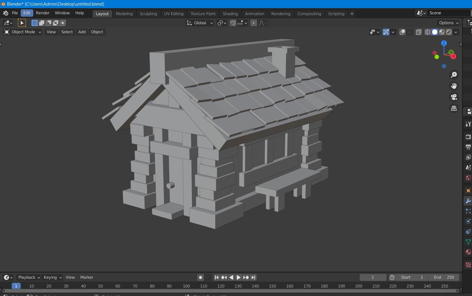 ArtStation - 3D model of the house before sculpting