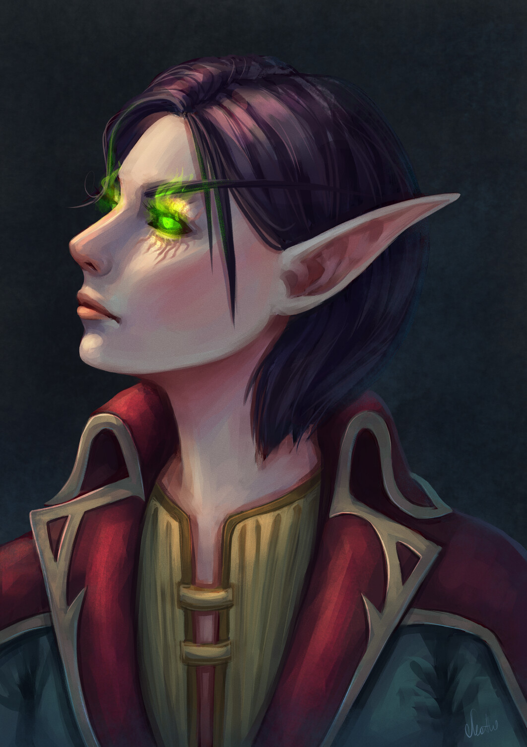 ArtStation - Blood elf DH portrait