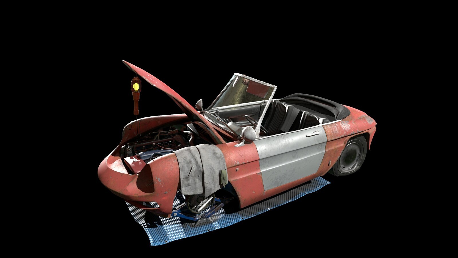 Garage Car Concept Sculpt for turbo.  Production Design by Michael Isaak