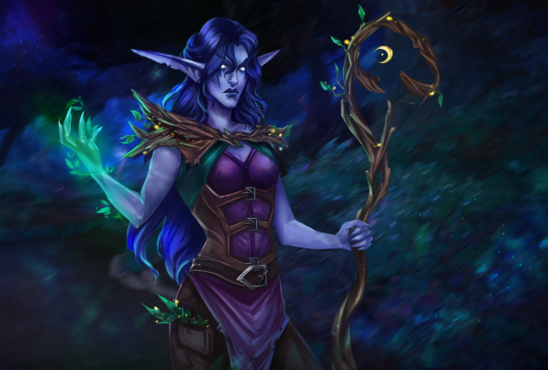 ArtStation - Night elf druid Arfarra