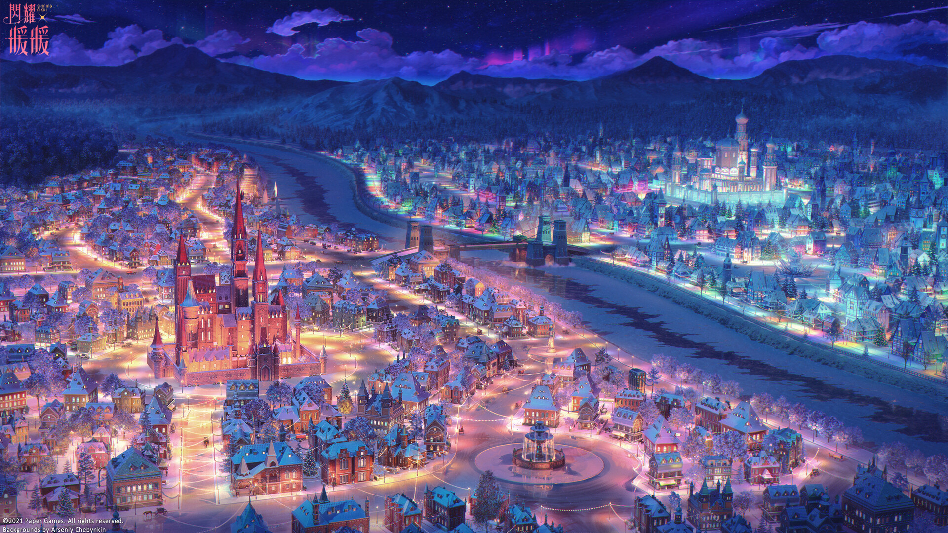 ArtStation Two Queens cities map night