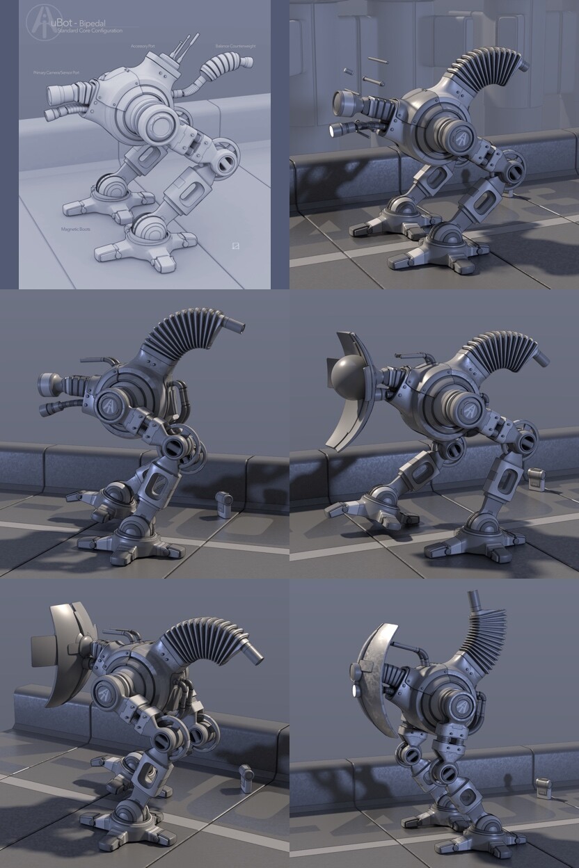 Form Explorations - Starting from bipedal base from earlier PyroBot