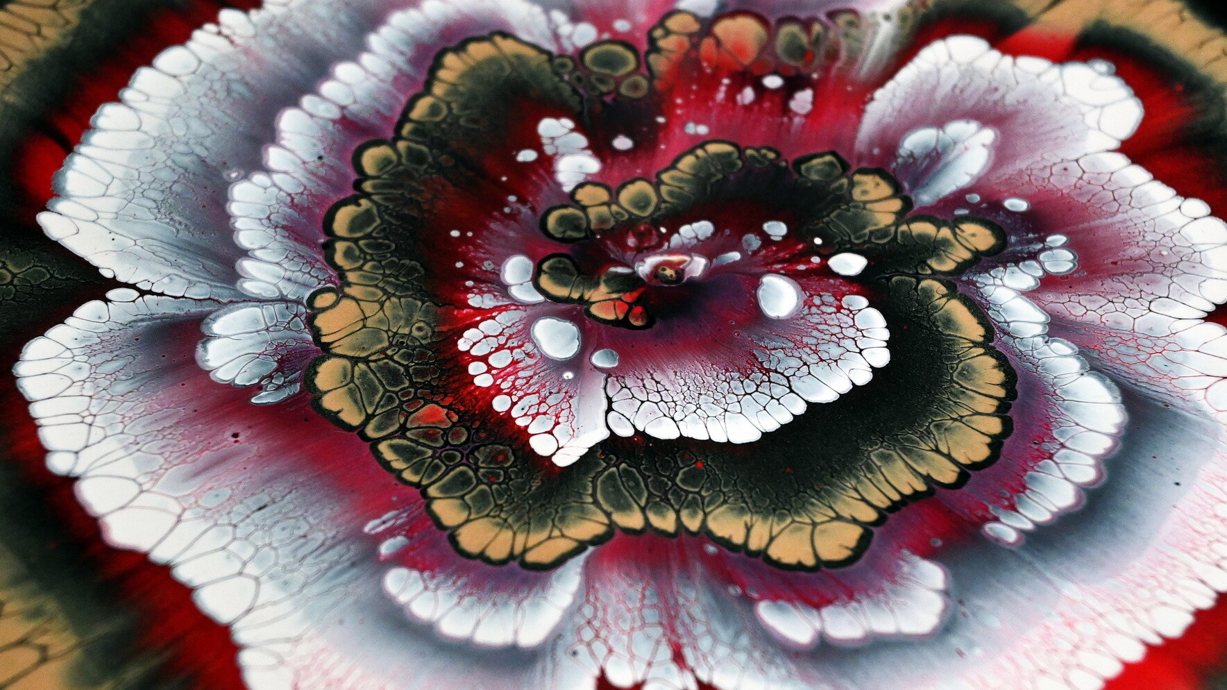 ArtStation How to paint a FLOWER WITHOUT A BRUSH Acrylic pour