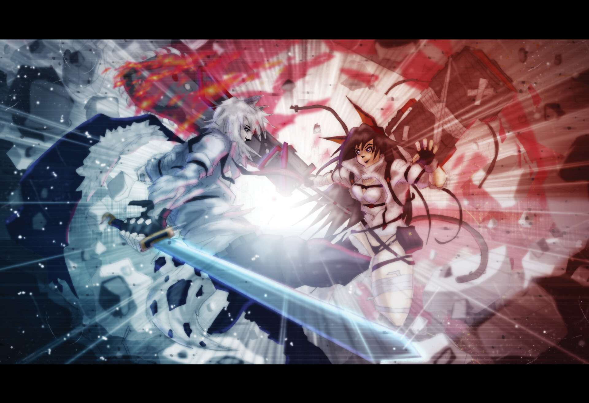 ArtStation - Silver Ash Vs Blaze Fan Art Keyframe, image size:1920x1316