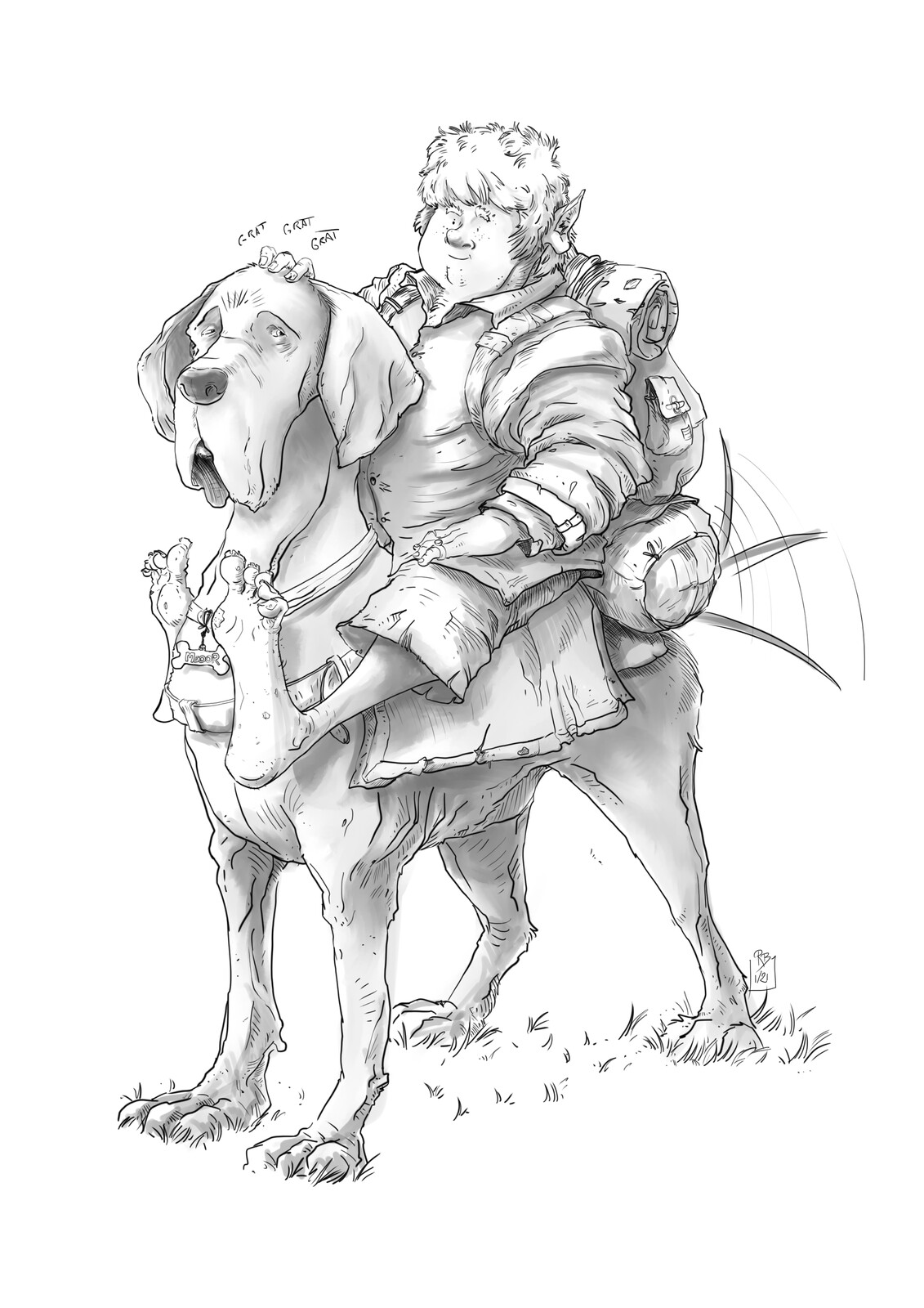 A hobbit and his dog