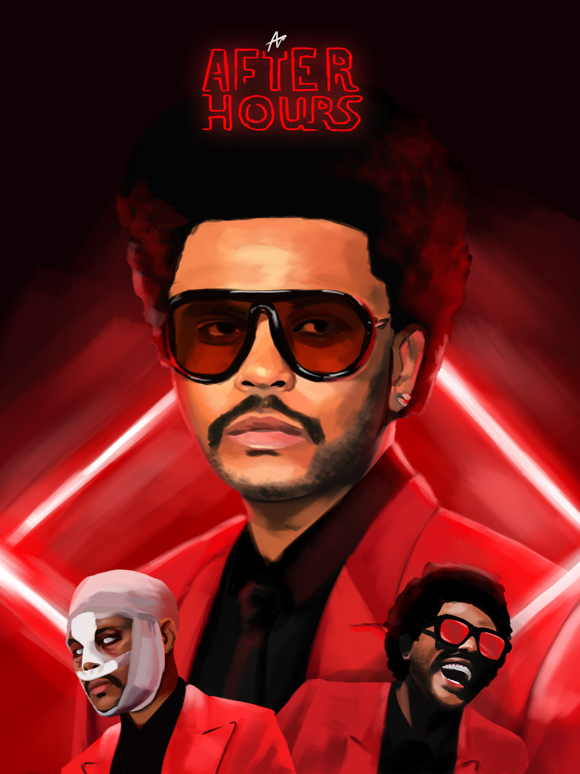 ArtStation - The Weeknd: Digitally Painted AFTER HOURS Poster