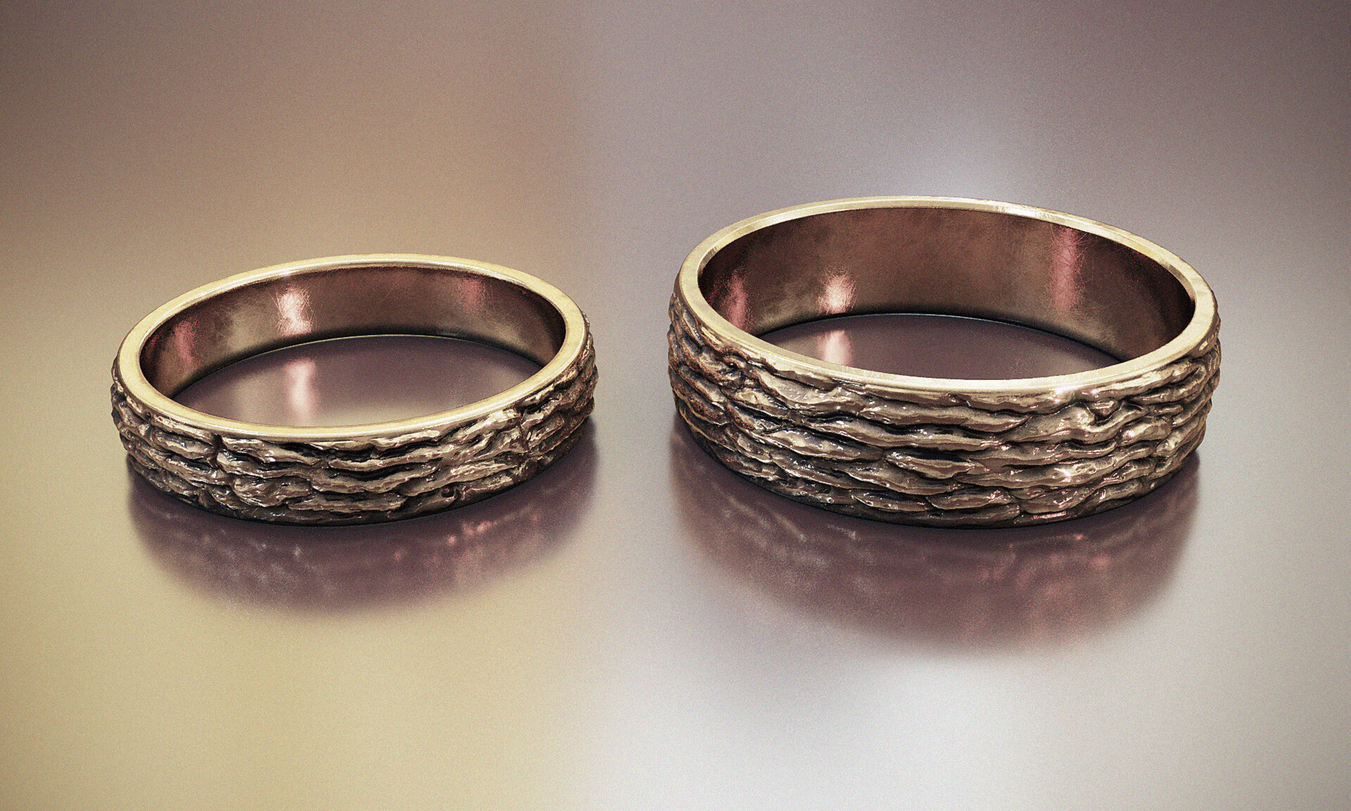 Tree bark wedding rings hotsell