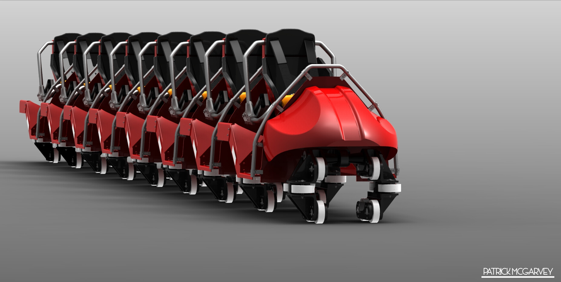 ArtStation RMC single rail coaster train