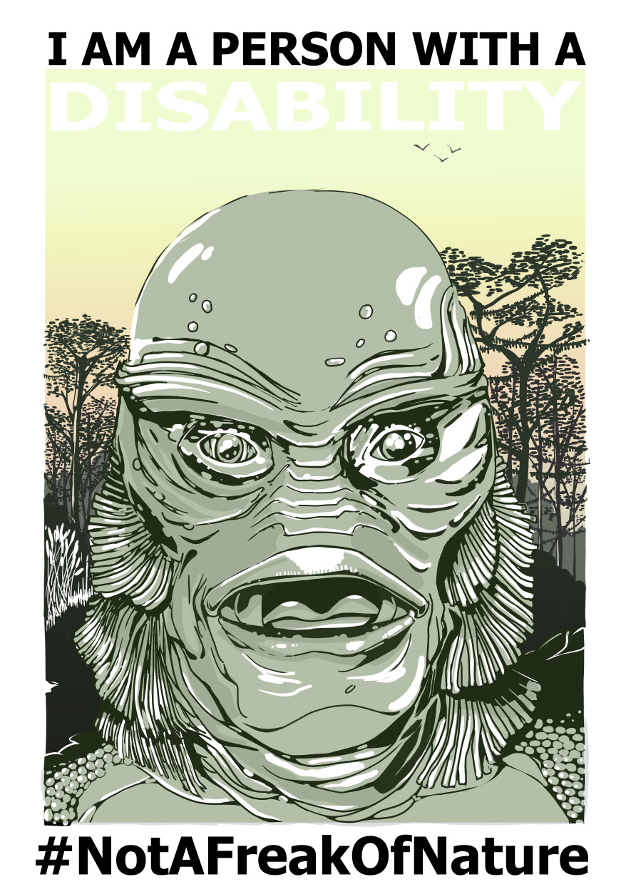 Creature from the black lagoon illustration. With text from title.