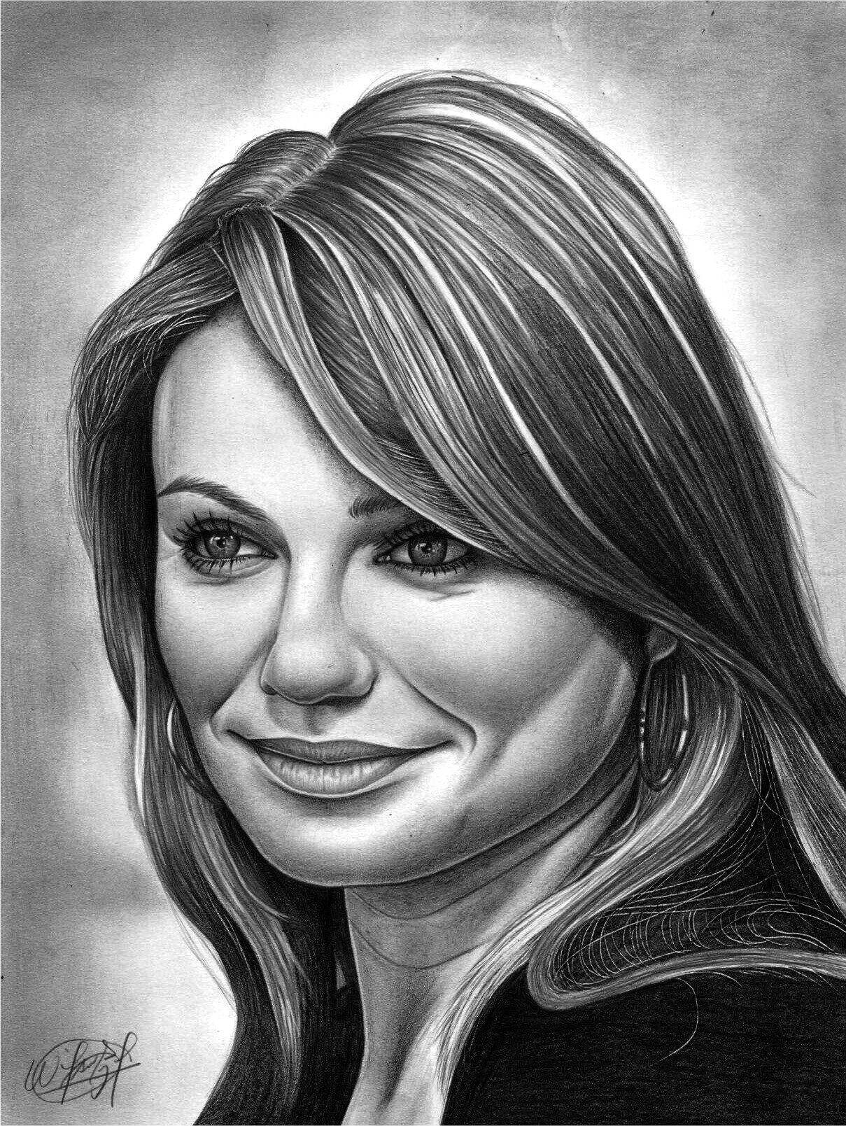 Artstation - Pencil Drawing Cameron Díaz
