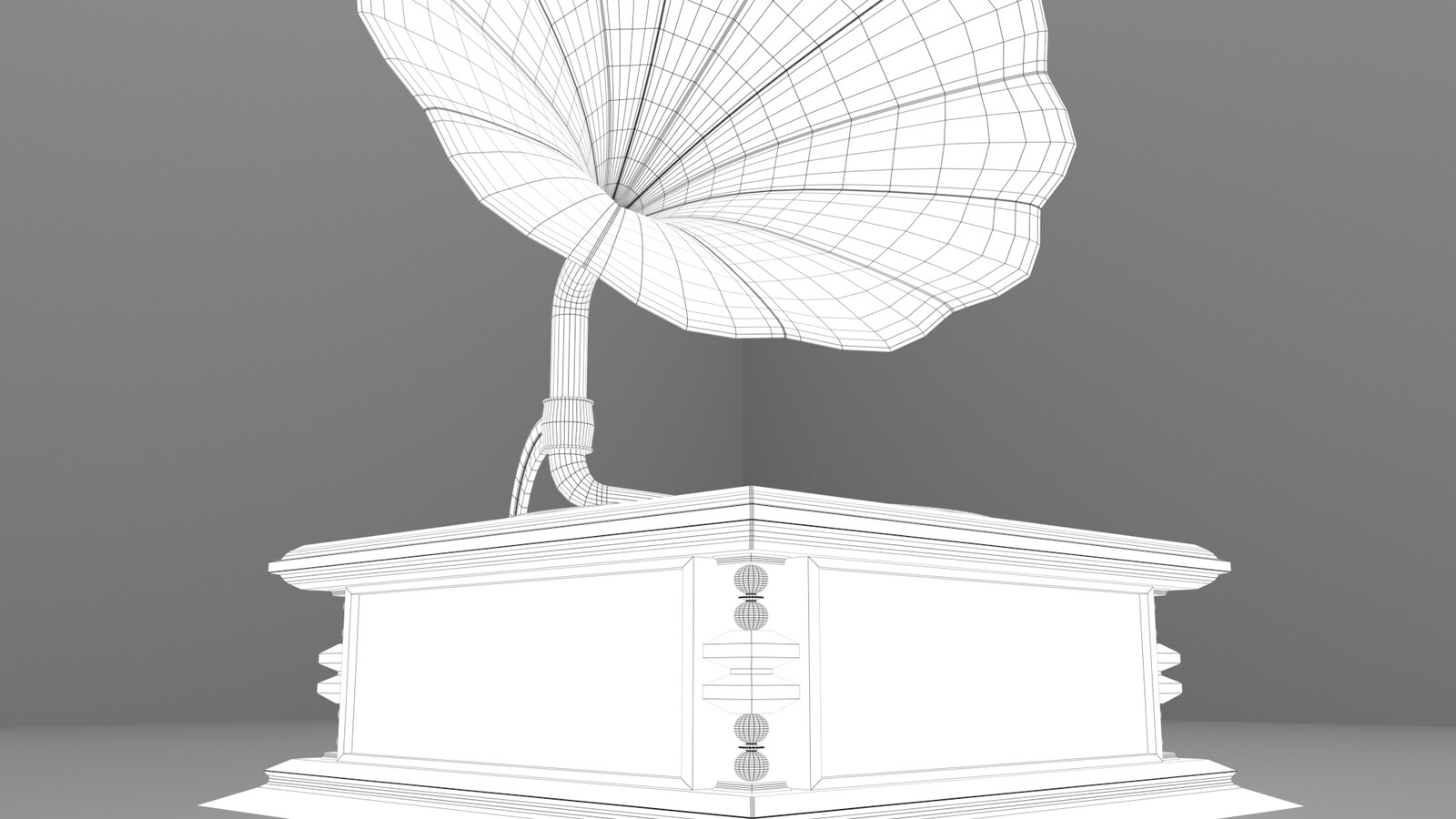 Wireframe render of the gramophone