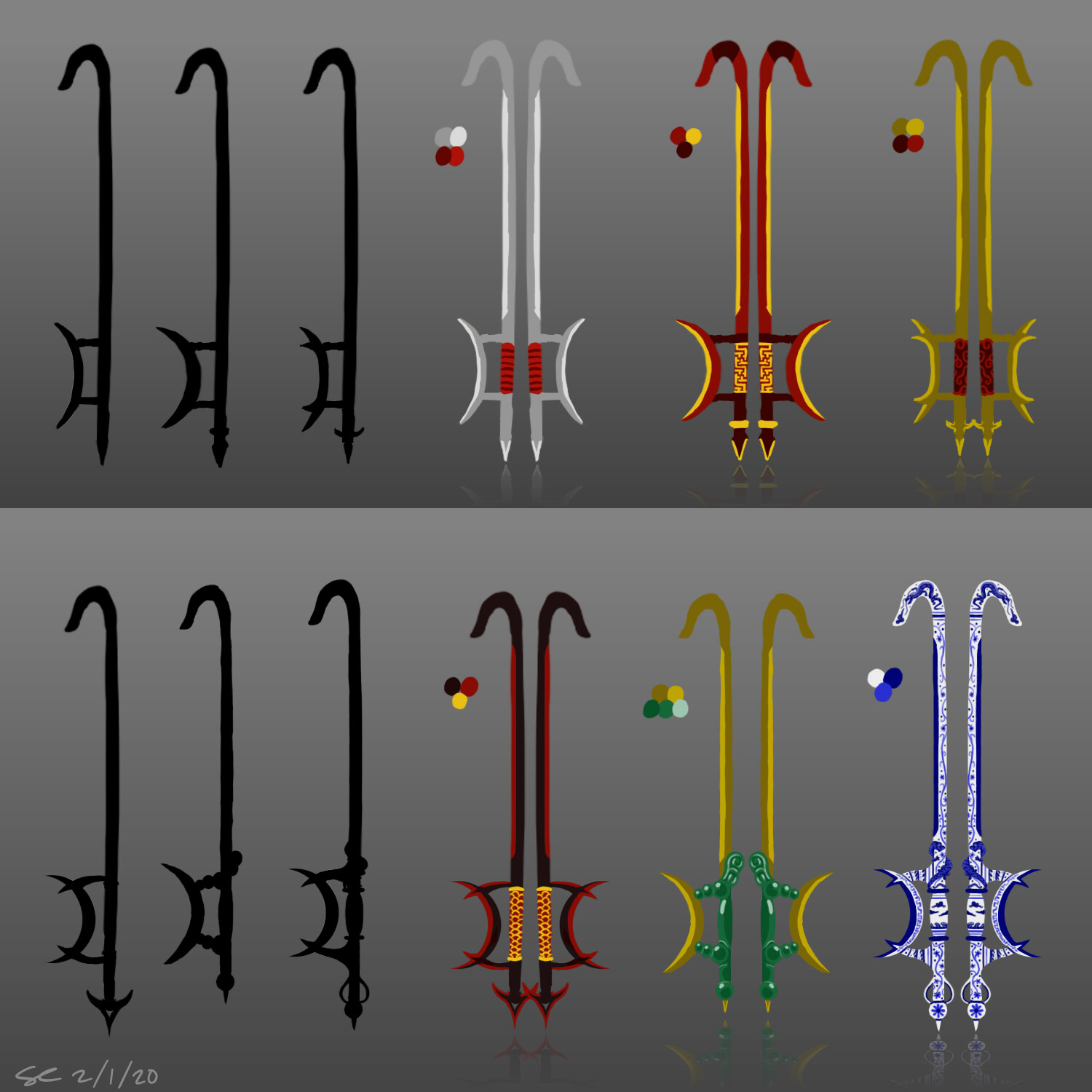 ArtStation - Prop Design - Chinese Hook Swords