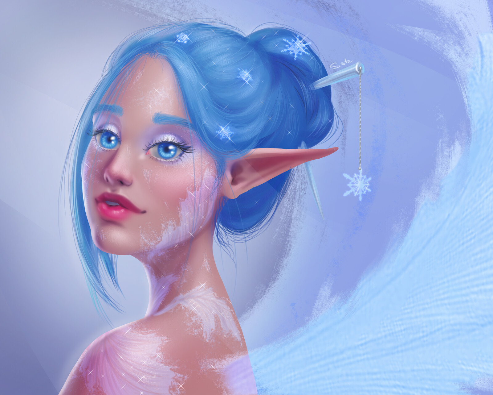Fairy of a sparkling frost
