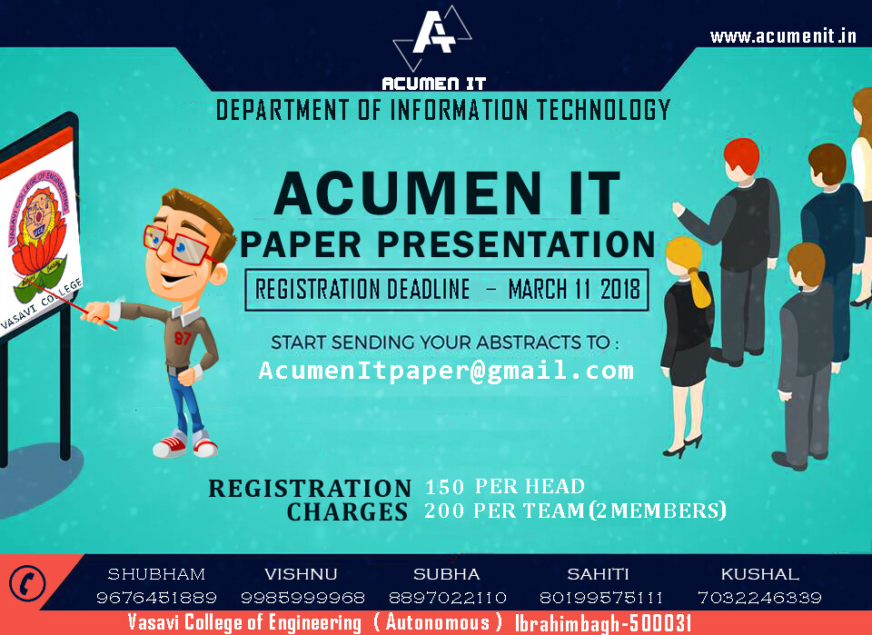 Poster made to attract people to present their research papers. Characters used are from stock images.