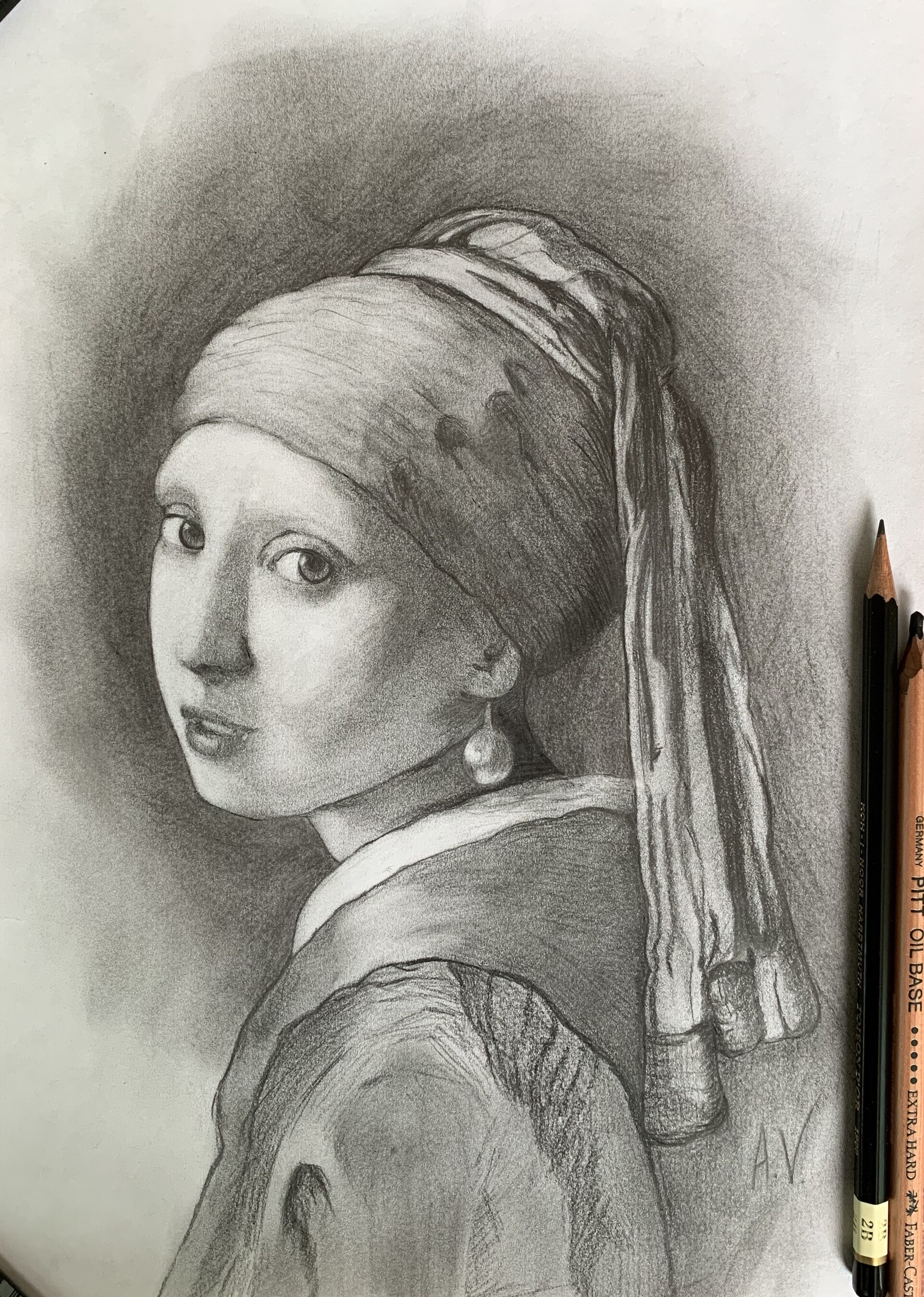 可愛いクリスマスツリーやギフトが！ ArtStation - 👳🏼‍♀️ Girl with a Pearl Earring 👳🏼‍♀️✏️ 絵画